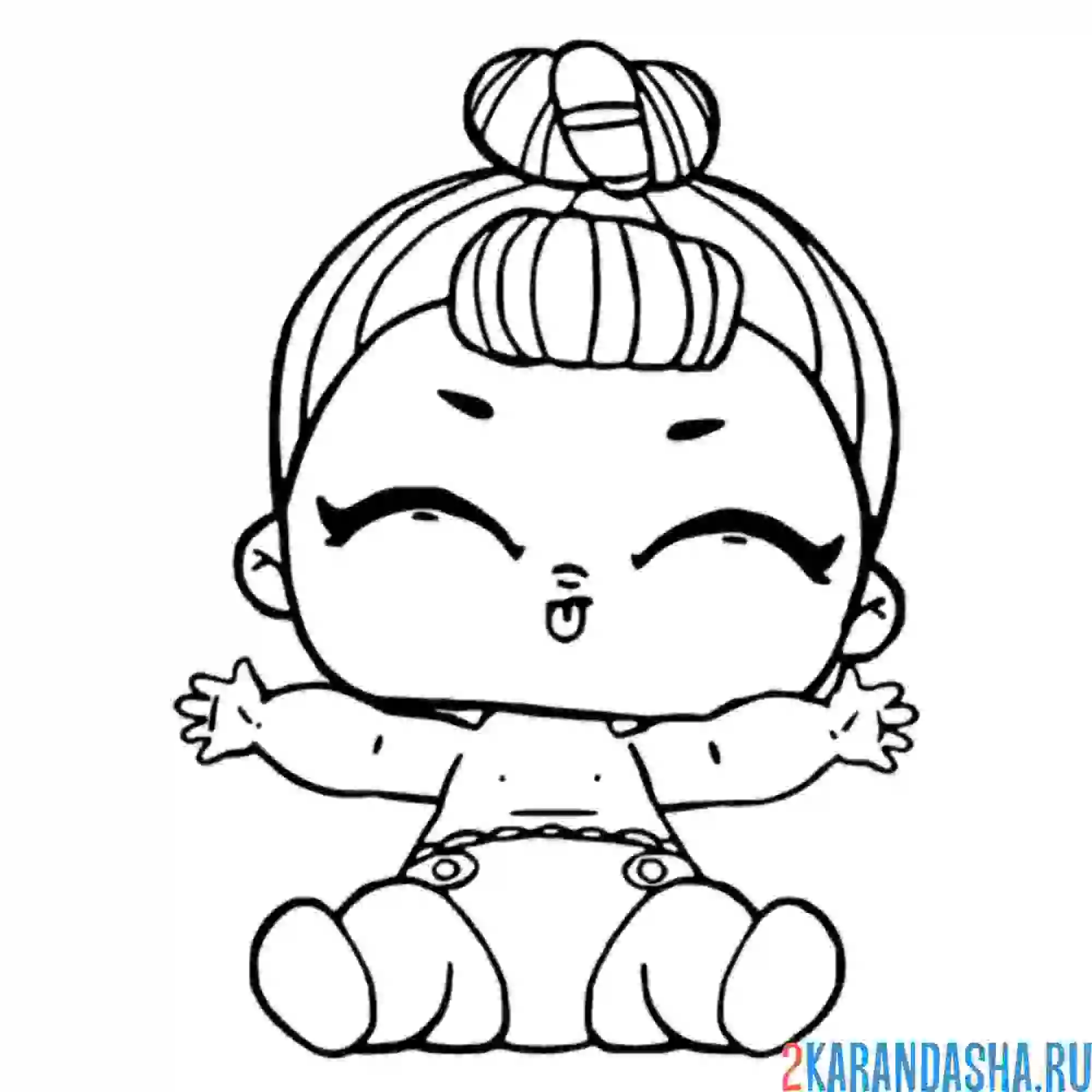 Раскраска лил сахарная королева малышка сестричка