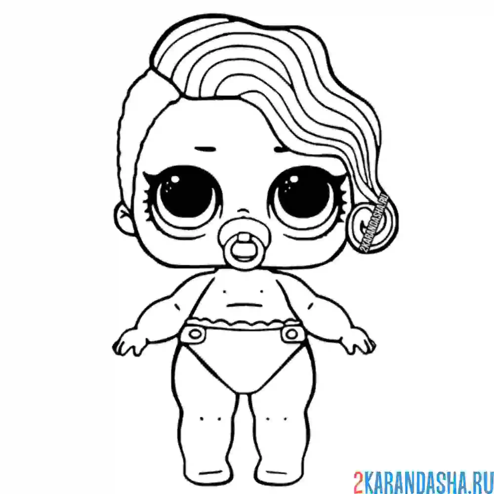 Раскраска лил морская принцесса малышка сестричка