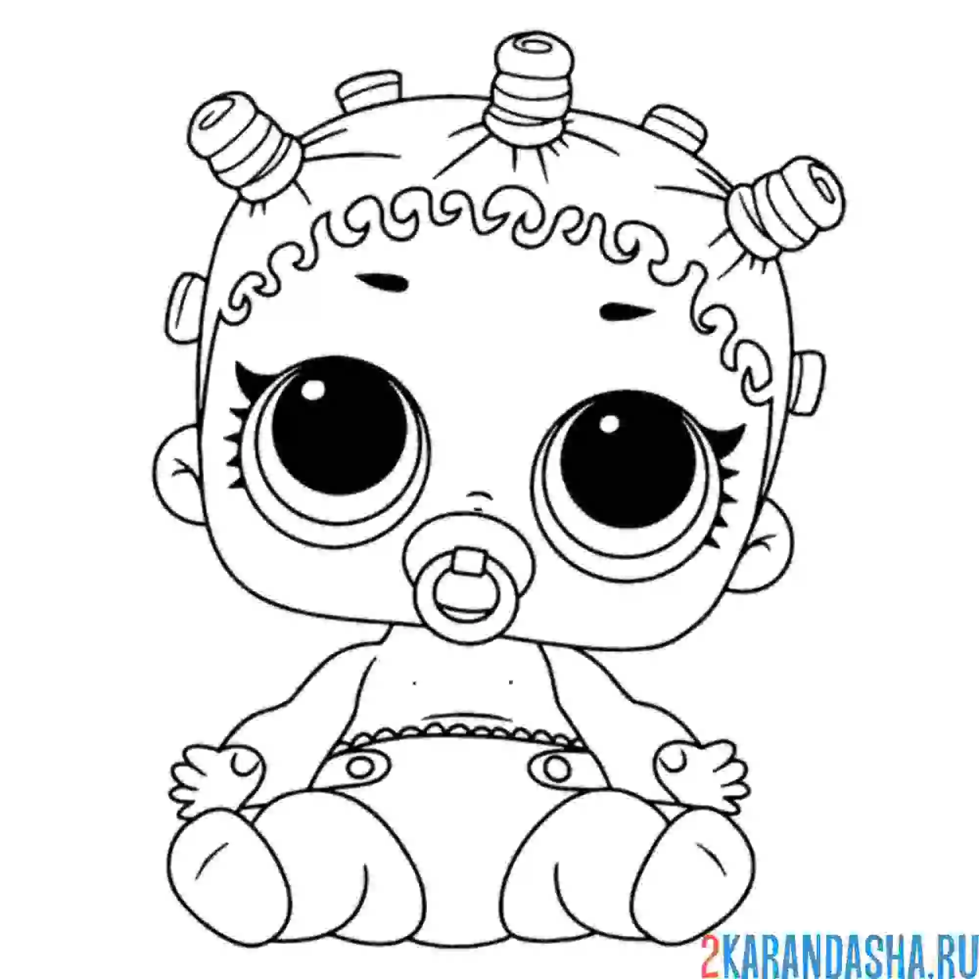 Раскраска лил скейтер малышка сестричка