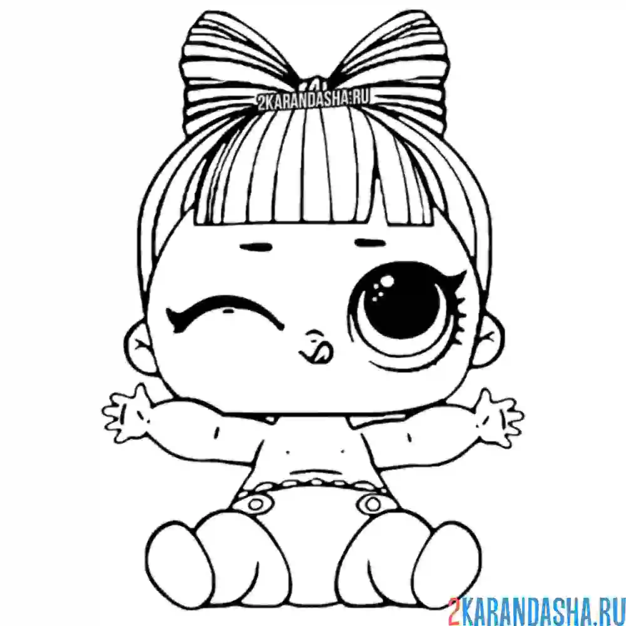 Раскраска лил обнимашка малышка сестричка