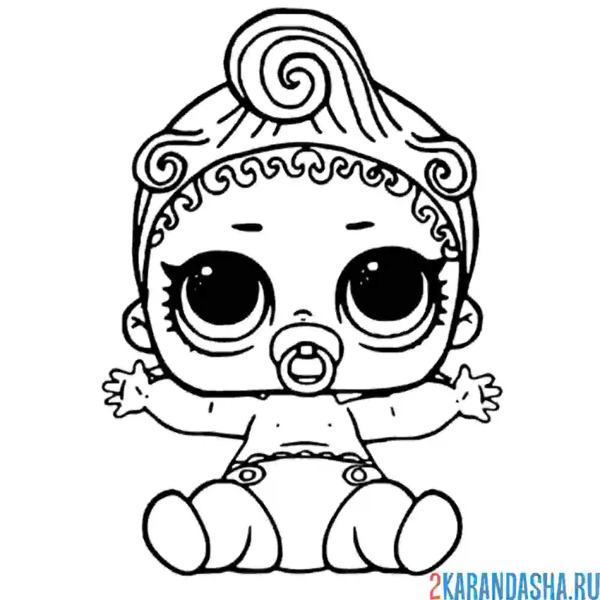 Раскраска лил пинк малышка сестричка