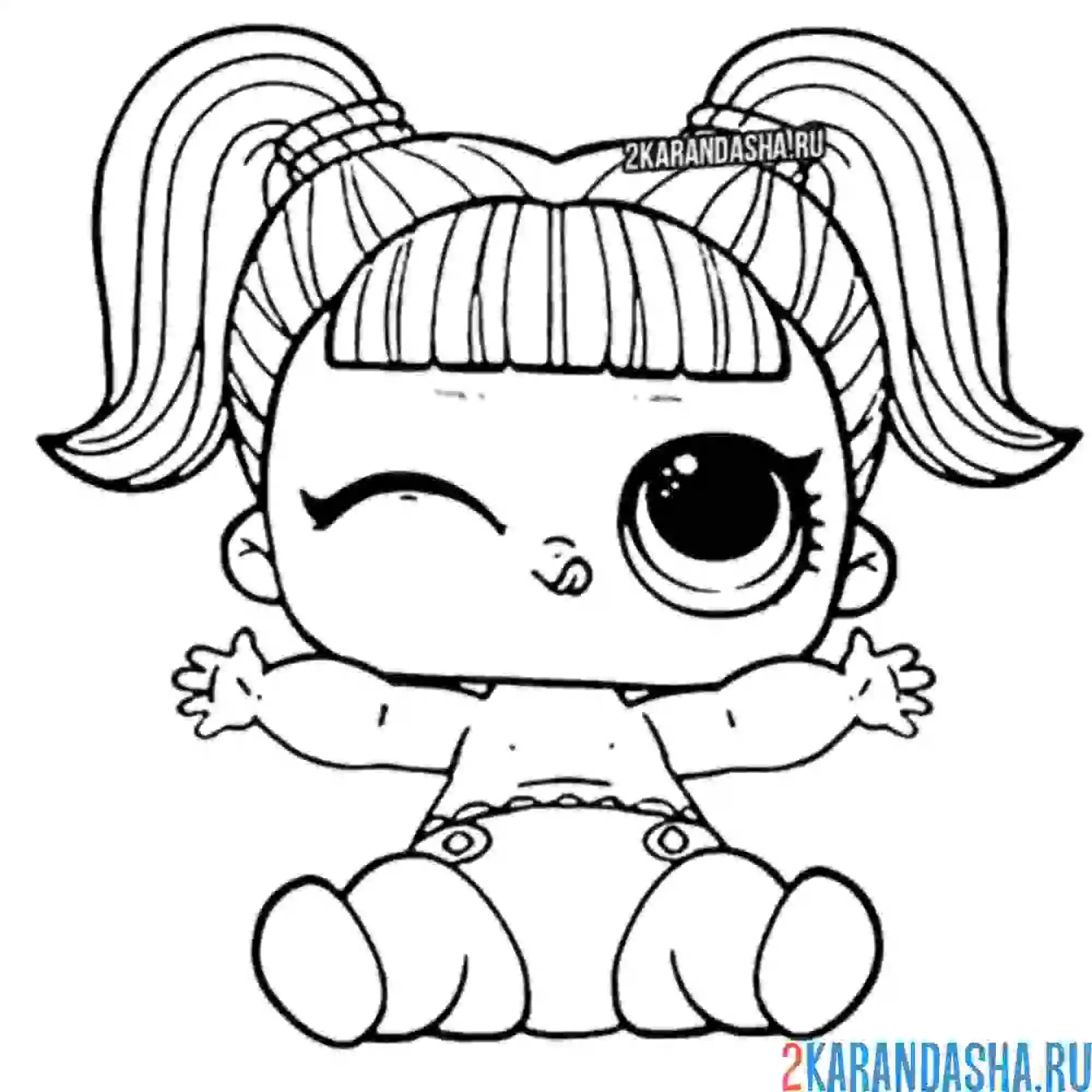 Раскраска лил гламур малышка сестричка