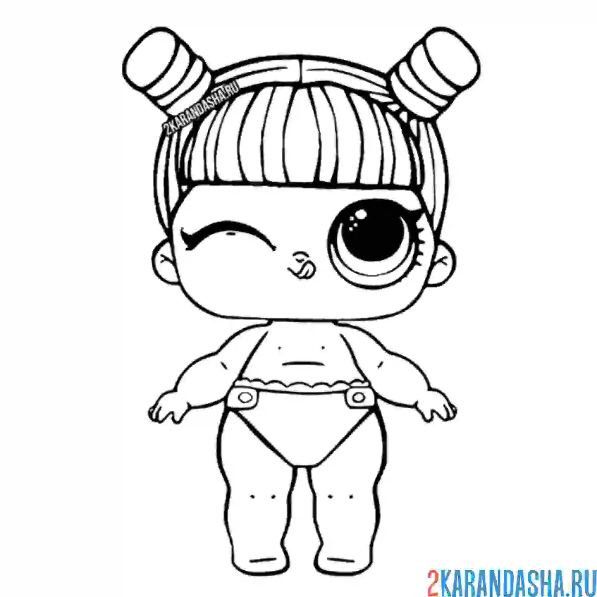 Раскраска лил даринг дива малышка сестричка