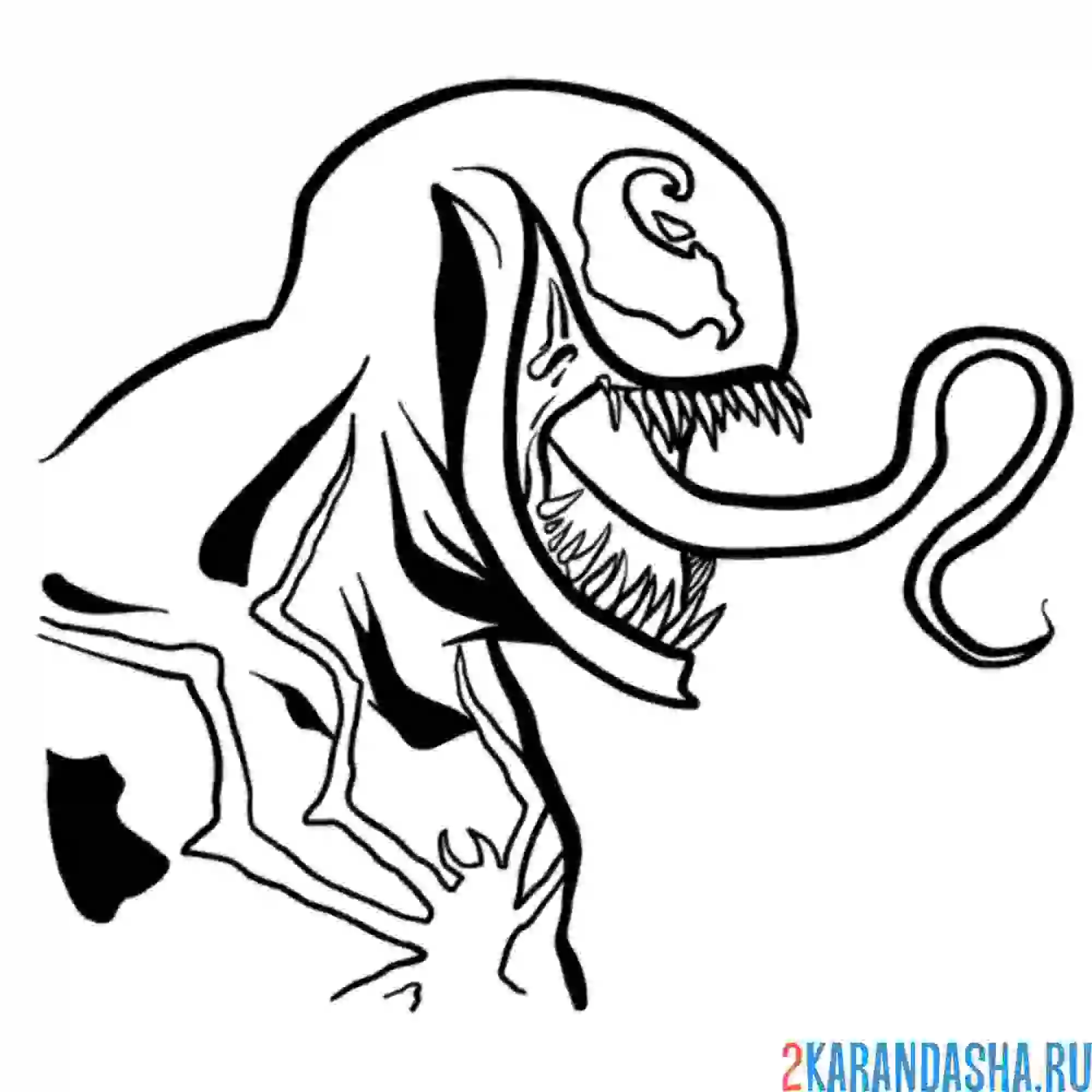 Раскраска веном вид сбоку