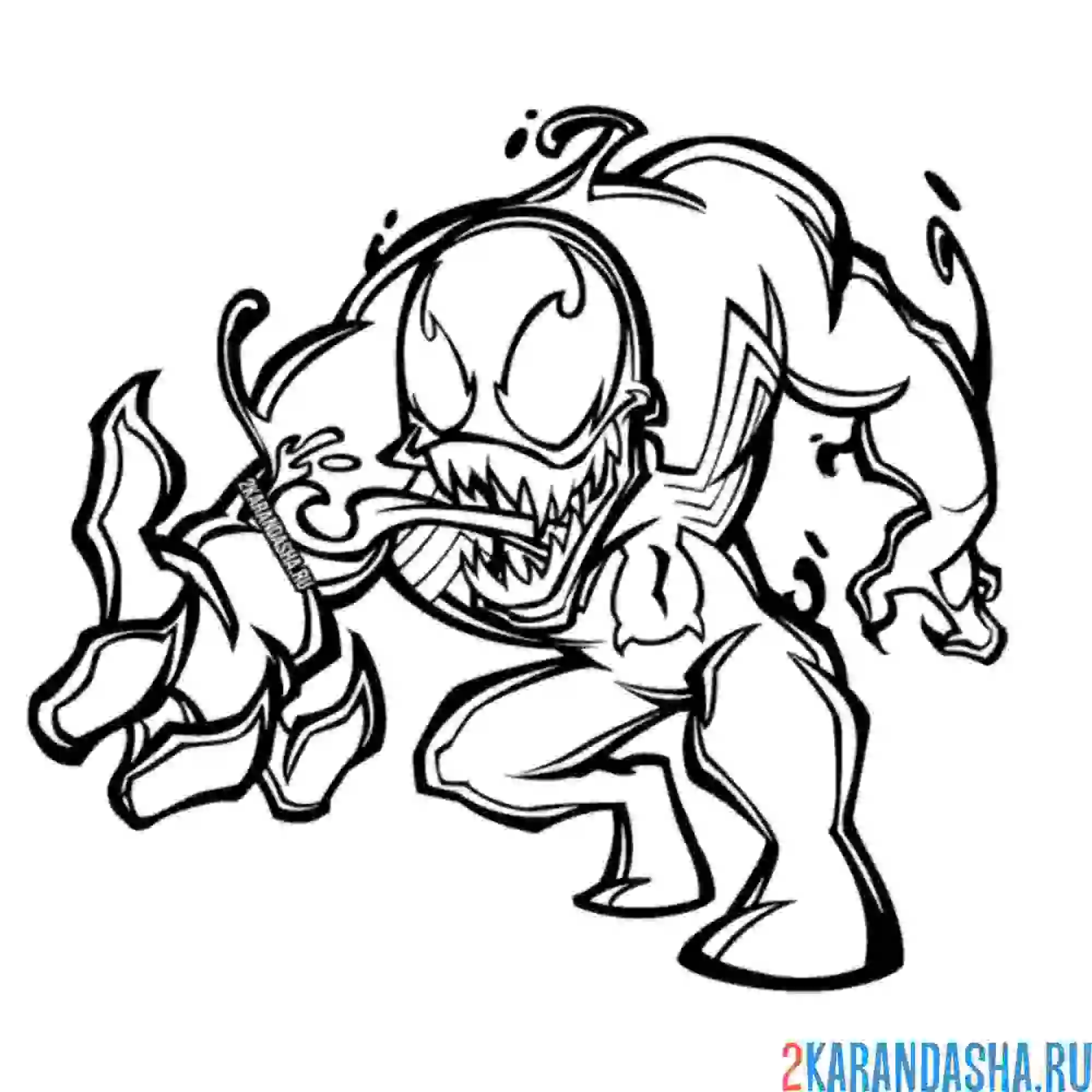 Раскраска веном атакует