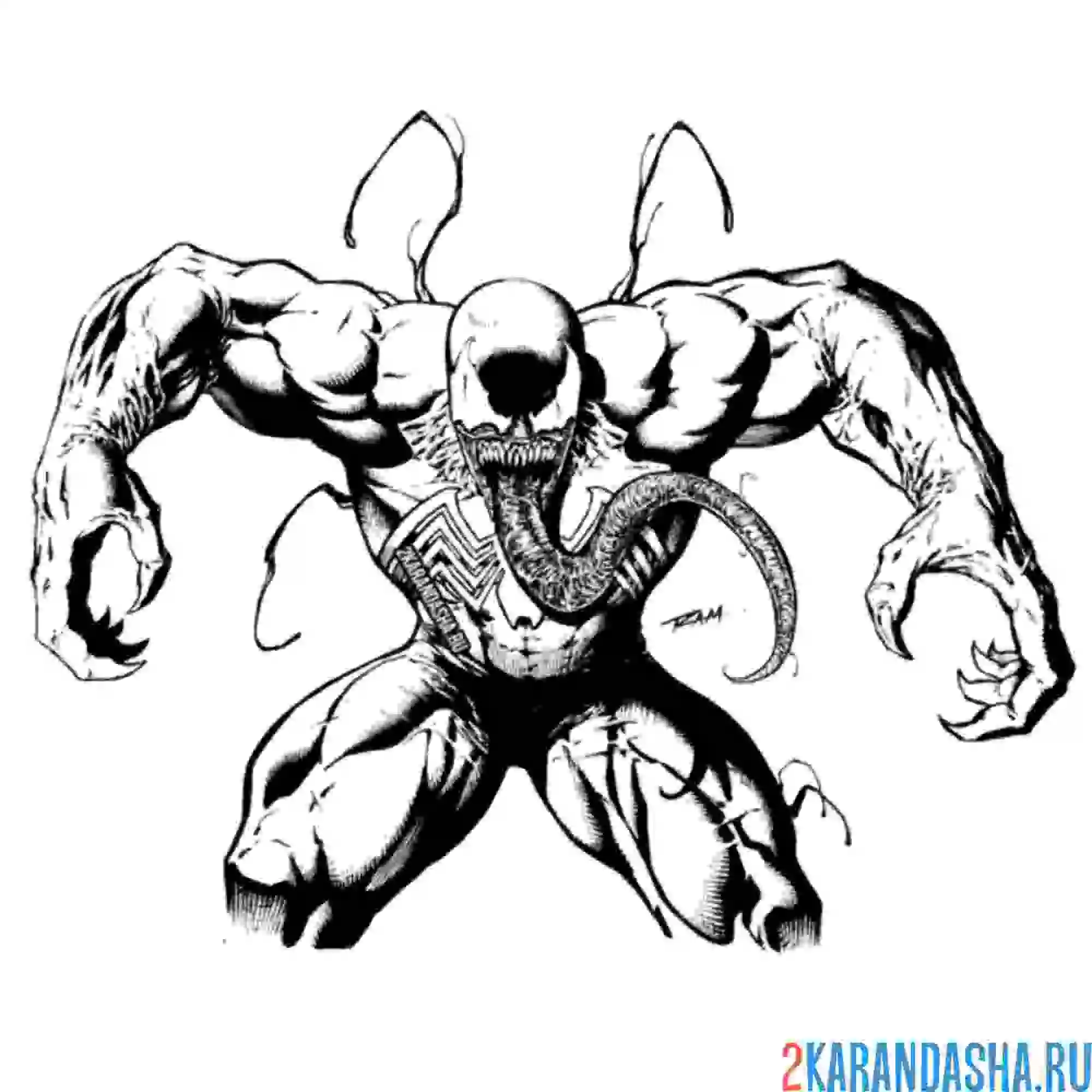 Раскраска веном большой