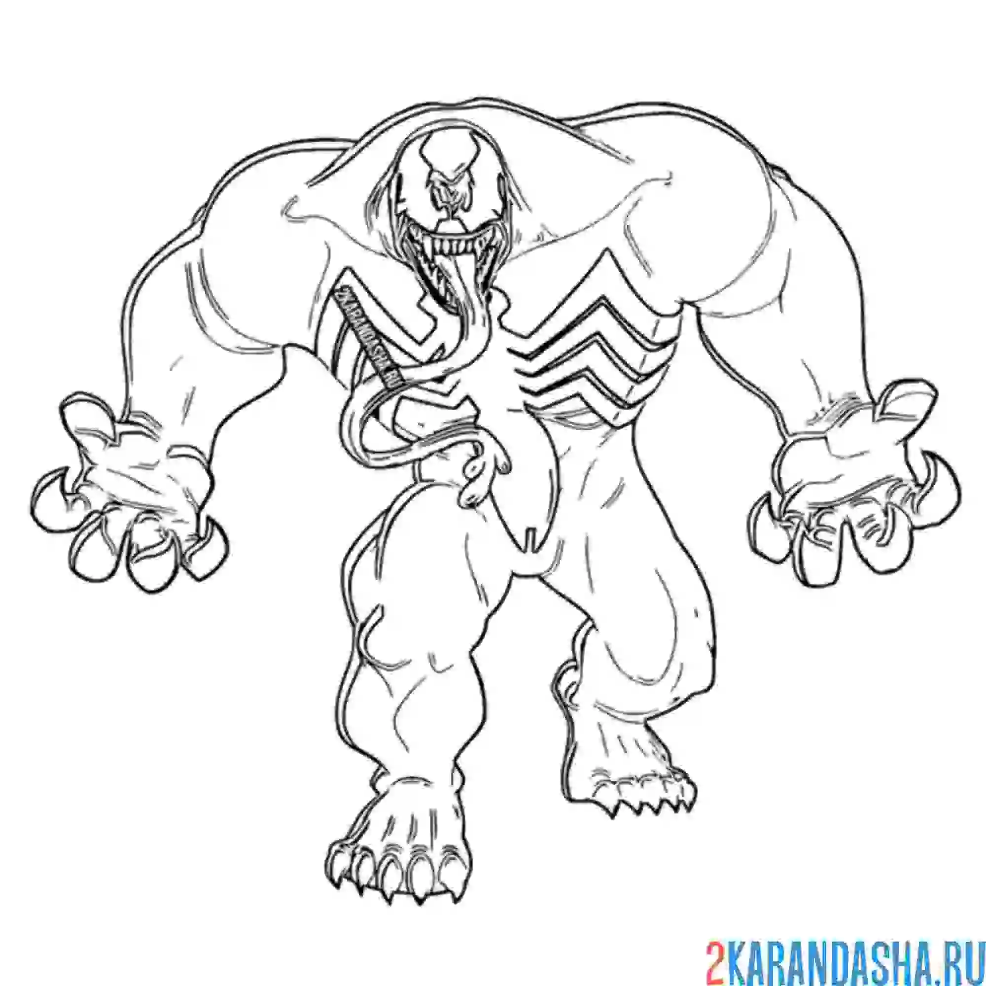 Раскраска веном злой