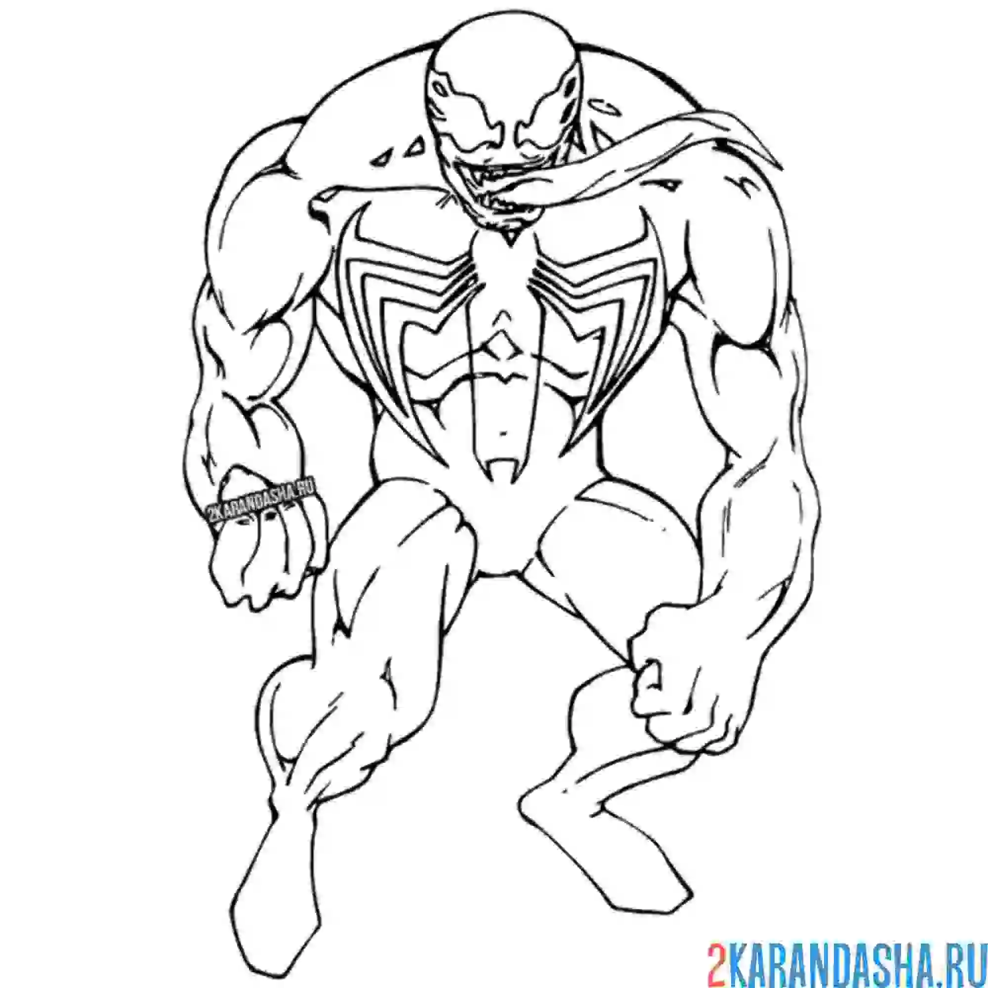 Раскраска веном монстр