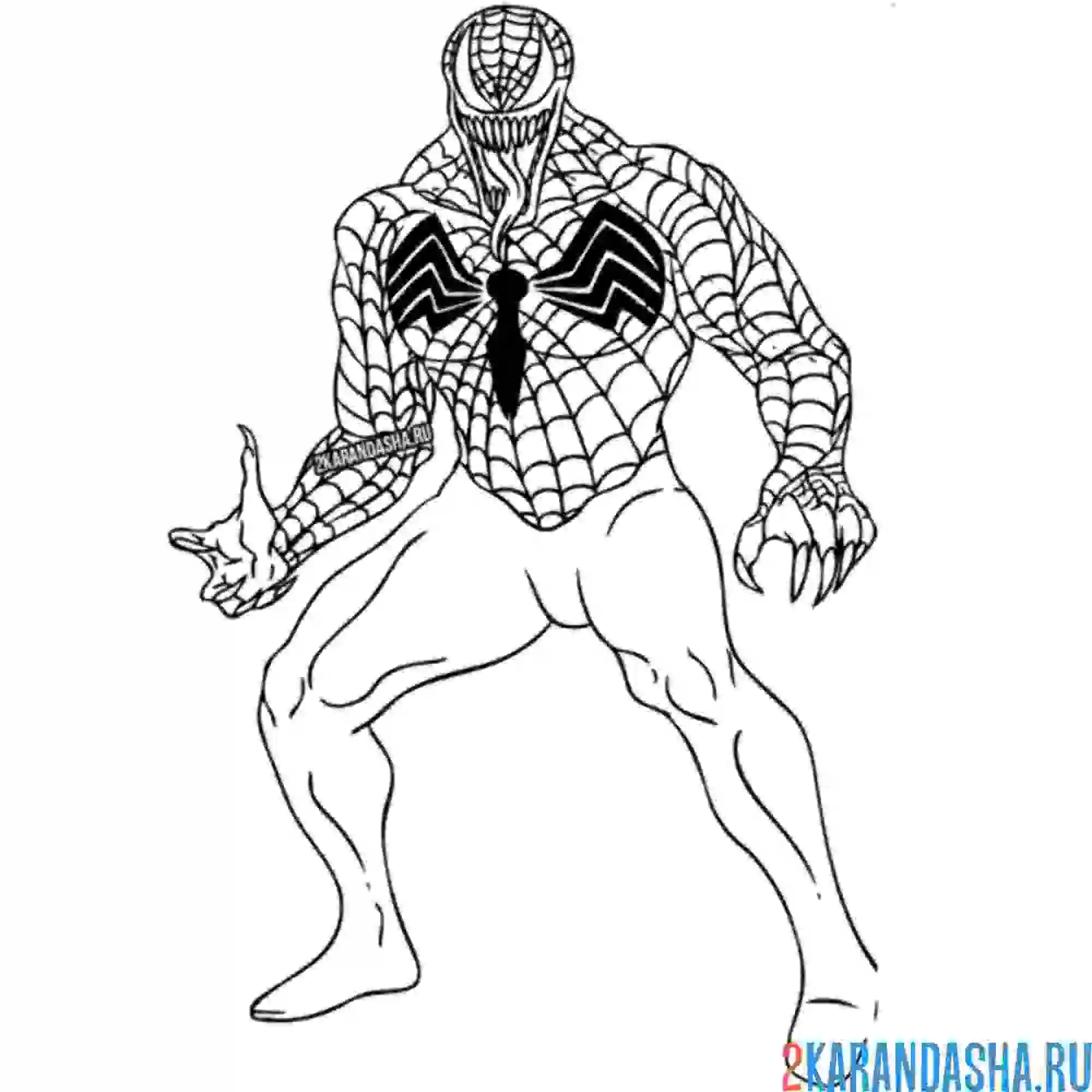 Раскраска веном страшный