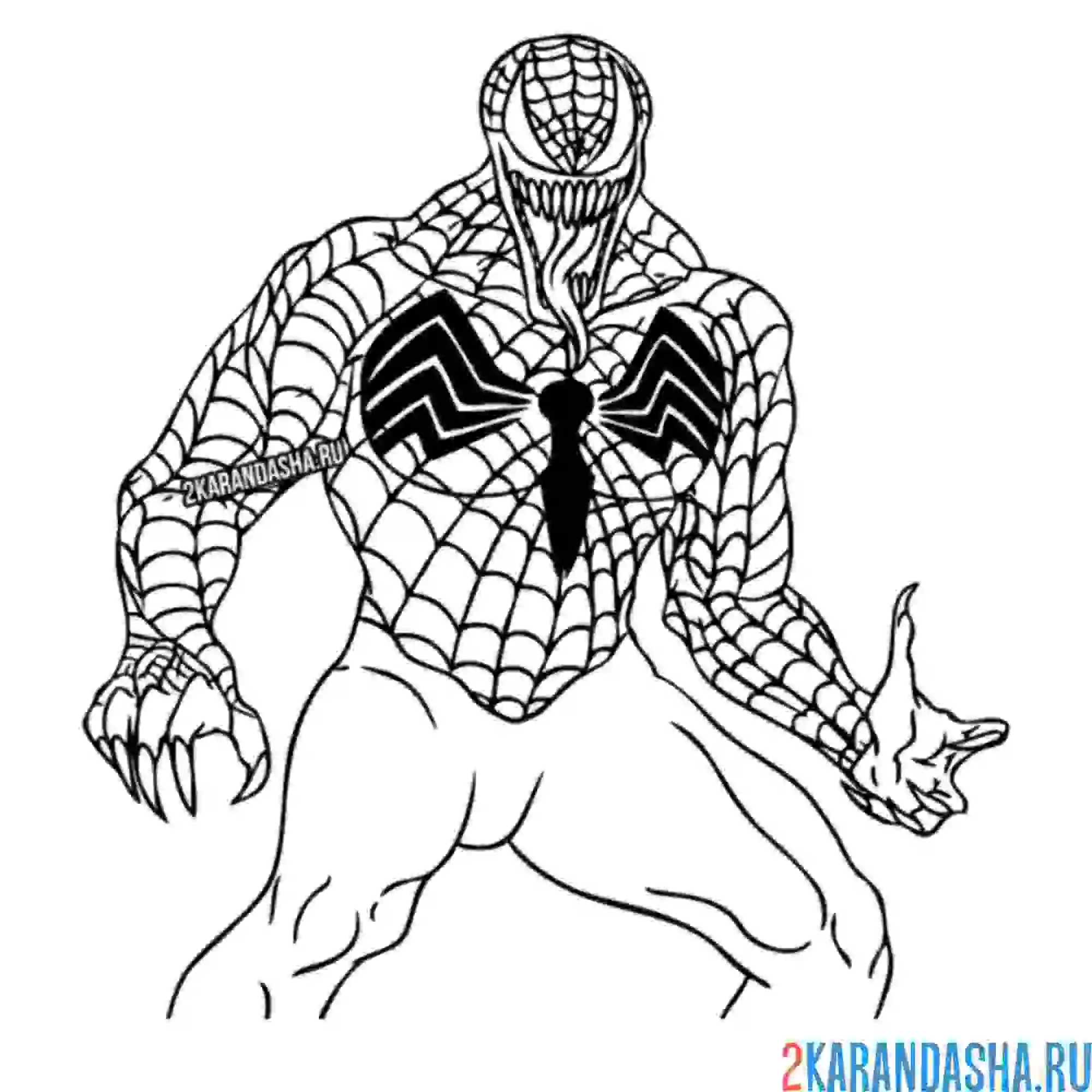 Раскраска веном готов напасть