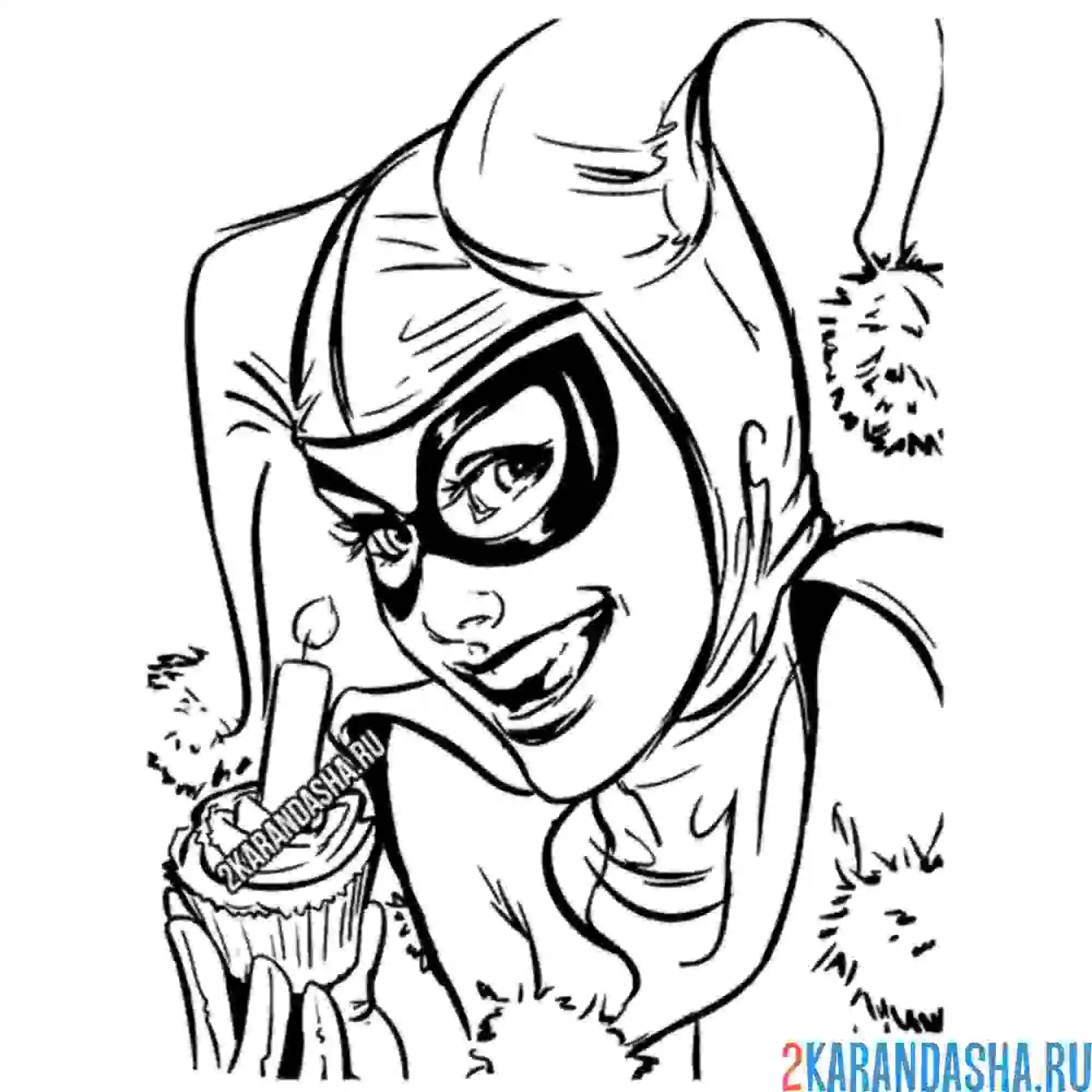 Раскраска харли квинн в костюме