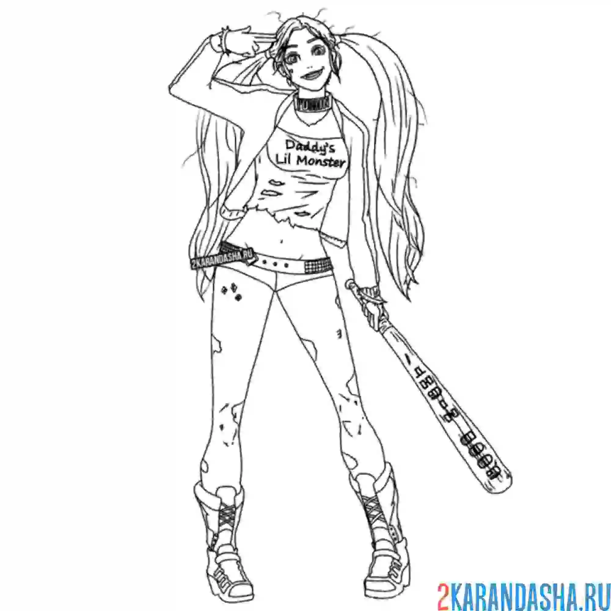 Раскраска харли квинн сошла с ума