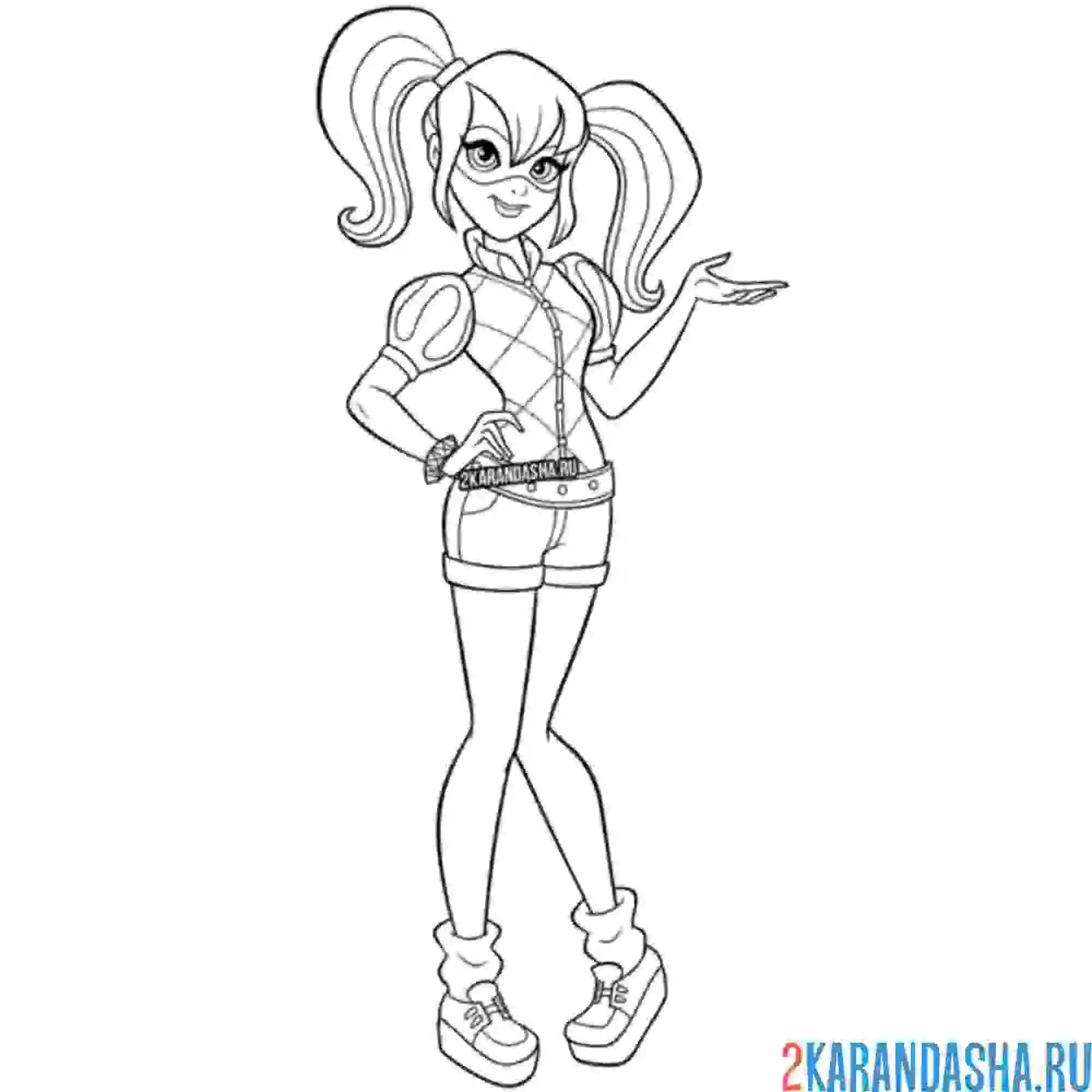 Раскраска харли квинн нарисованная