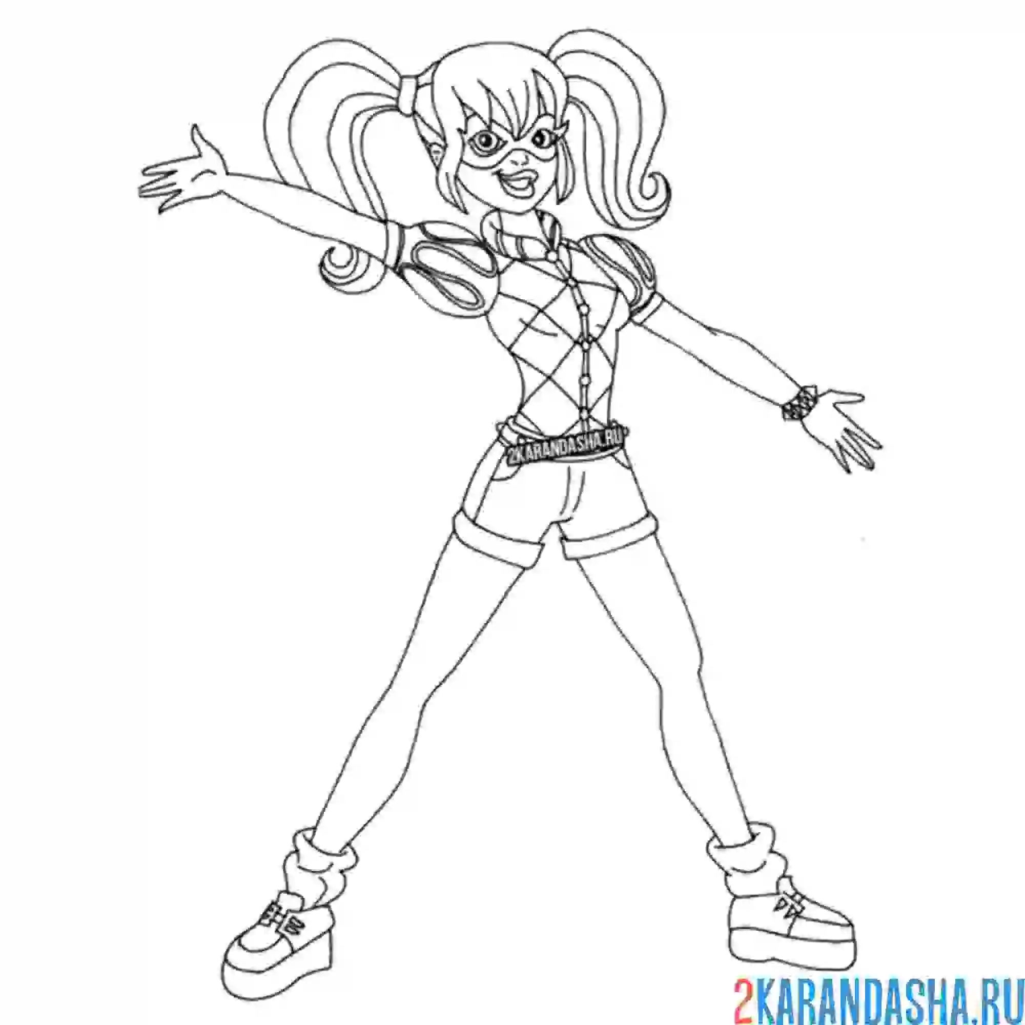 Раскраска харли квинн встречайте