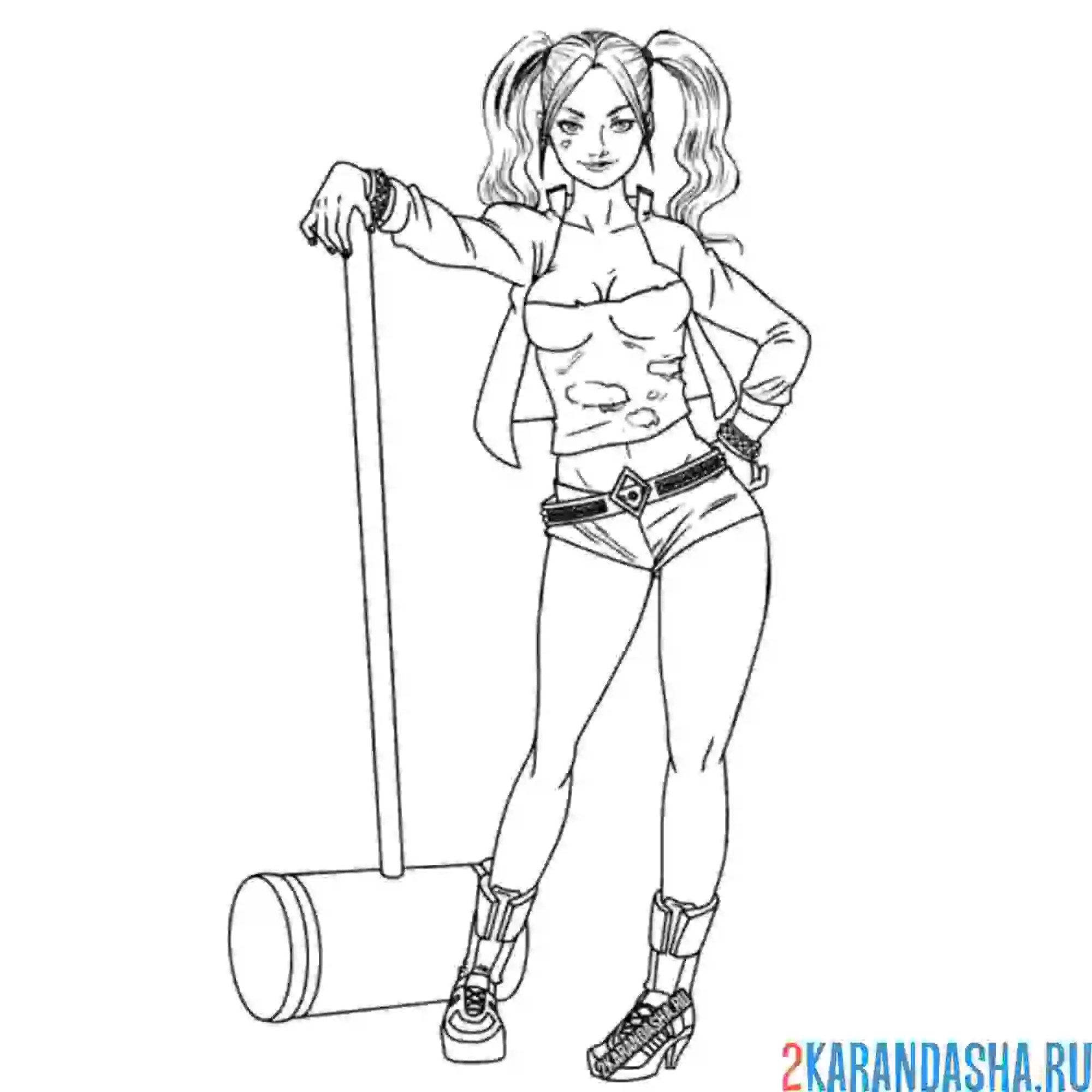 Раскраска харли квинн злодейка из фильма