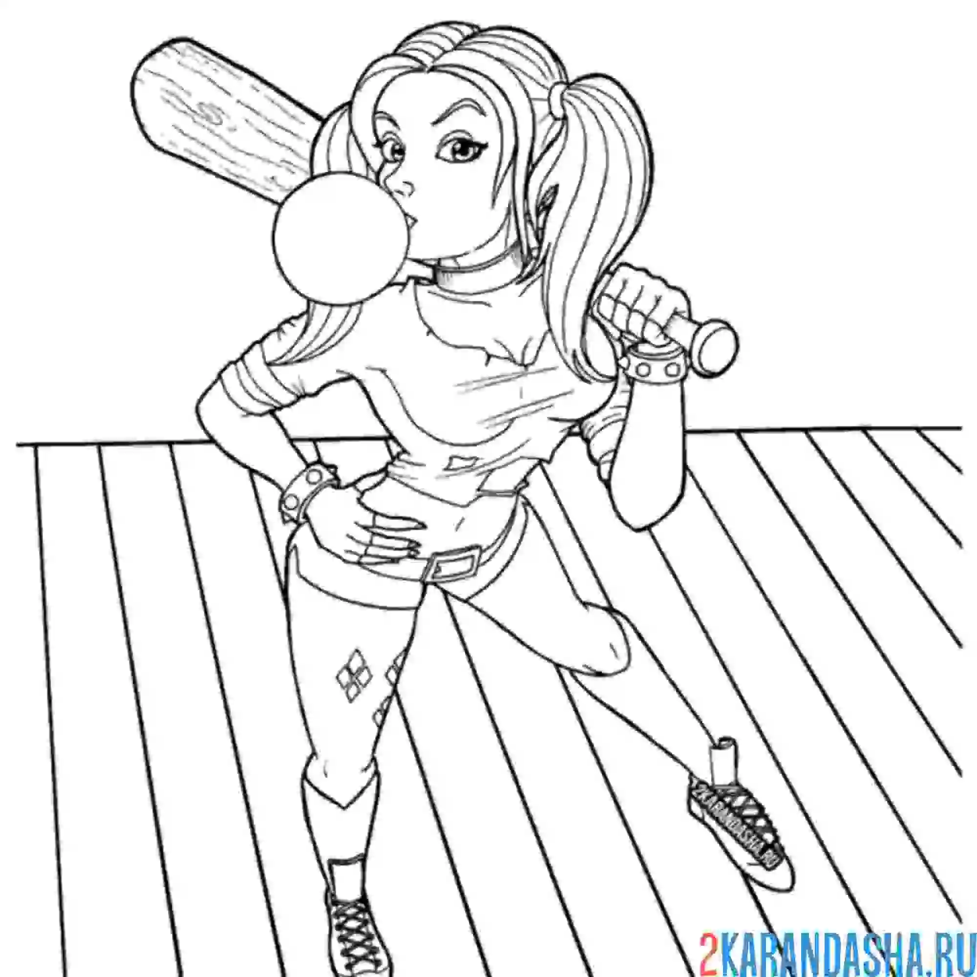 Раскраска харли квинн