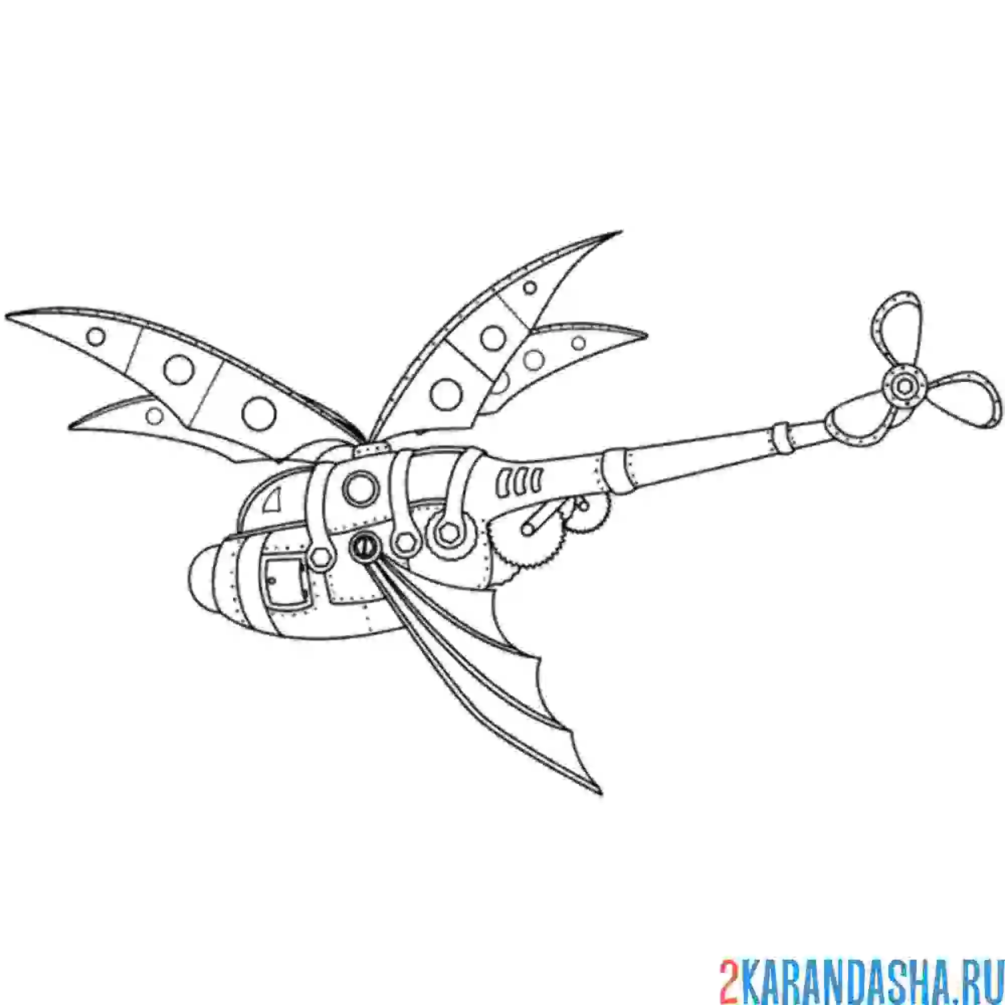 Раскраска вертолет придуманный