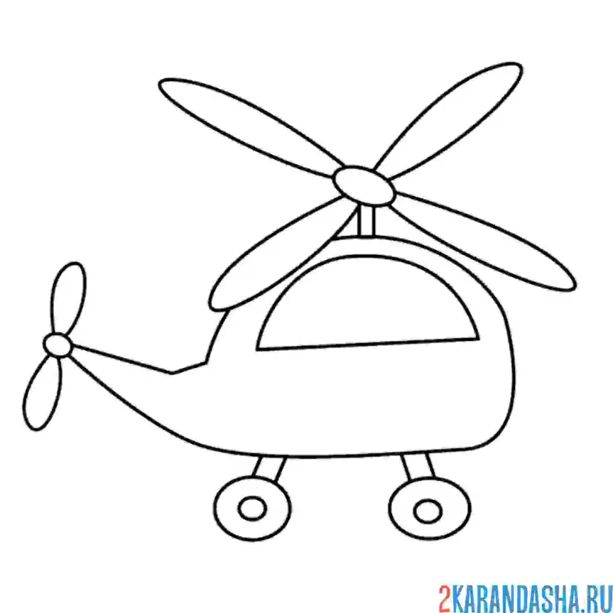 Раскраска маленький вертолетик
