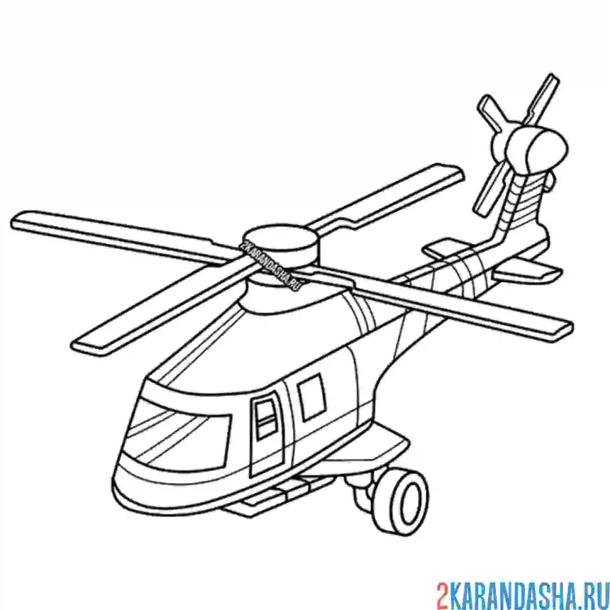Раскраска вертолет макет