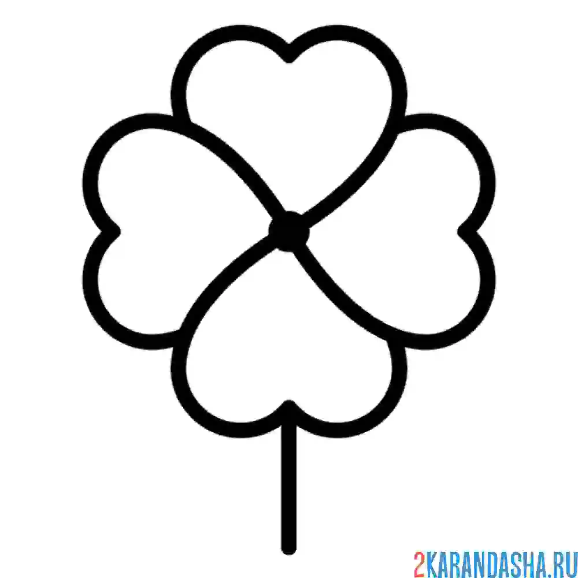 Раскраска клевер листья