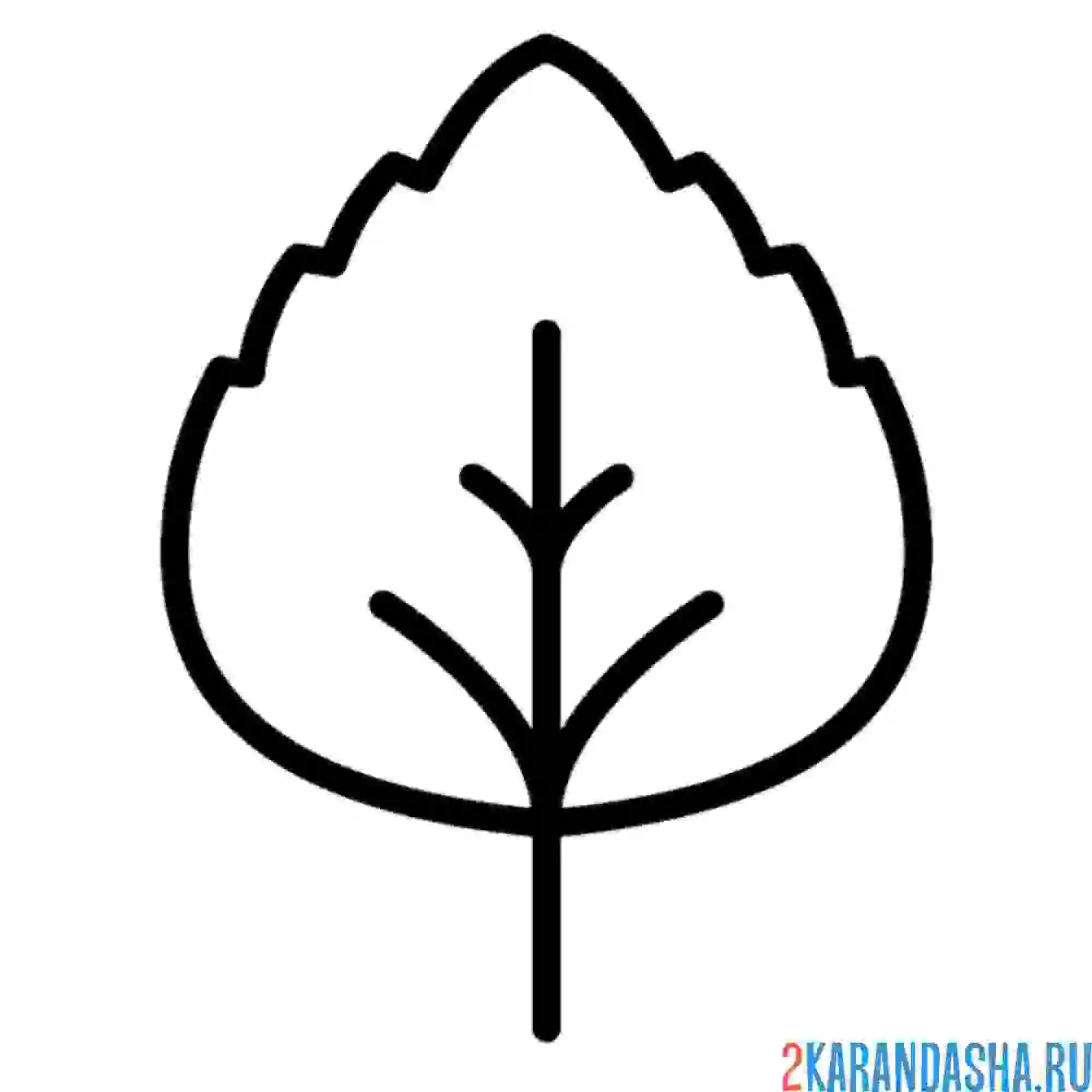 Раскраска листочек для малышей