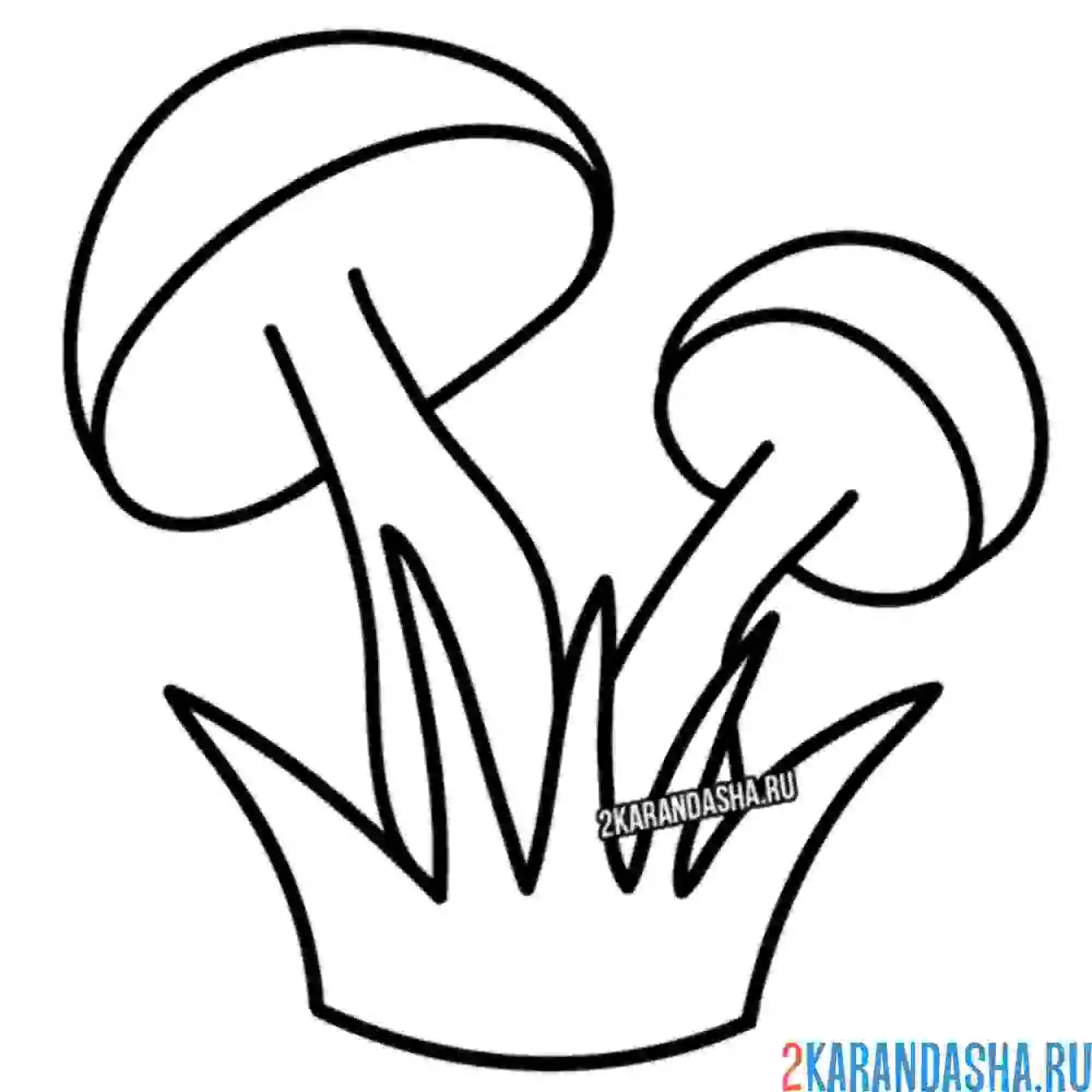 Раскраска опята грибы в лесу