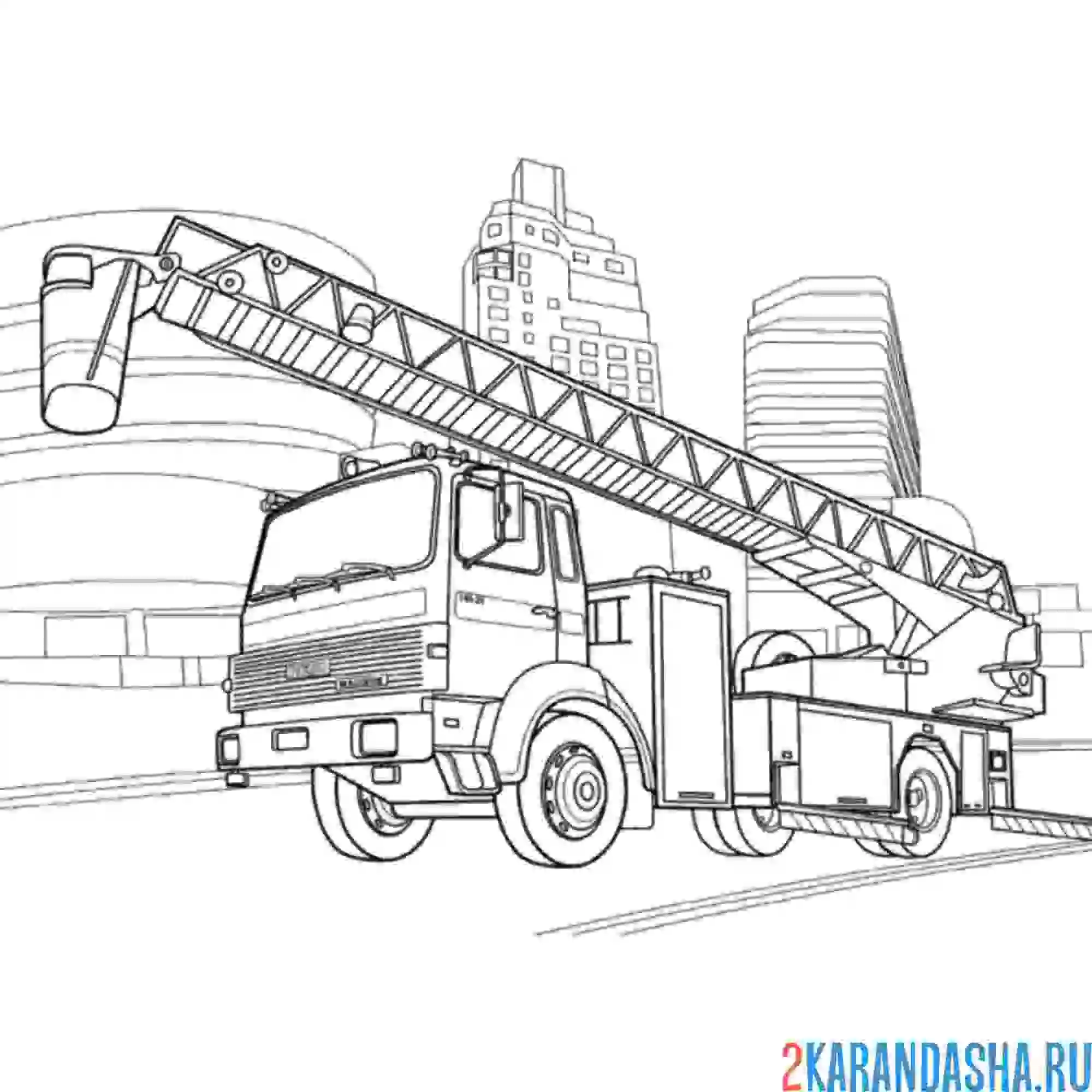 Раскраска пожарная машина франция