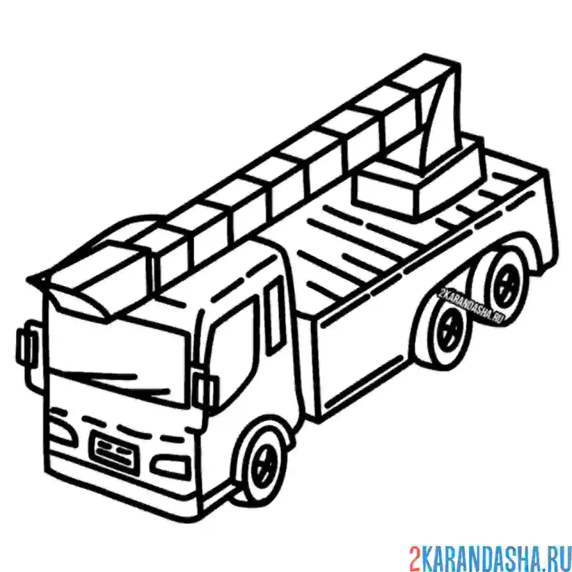 Раскраска иконка пожарная машина