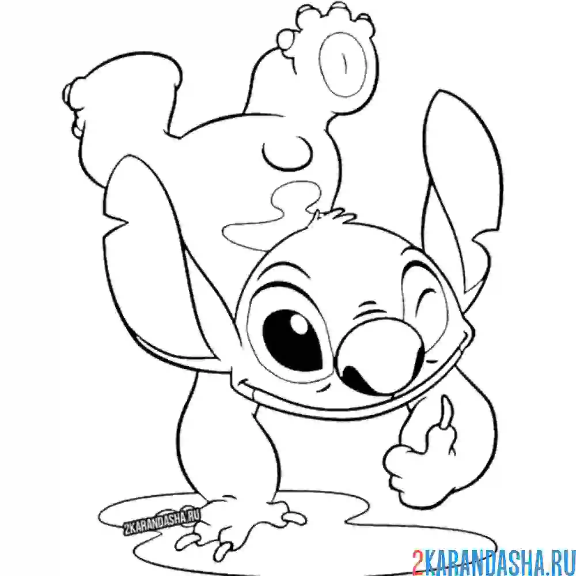 Раскраска стич озорник