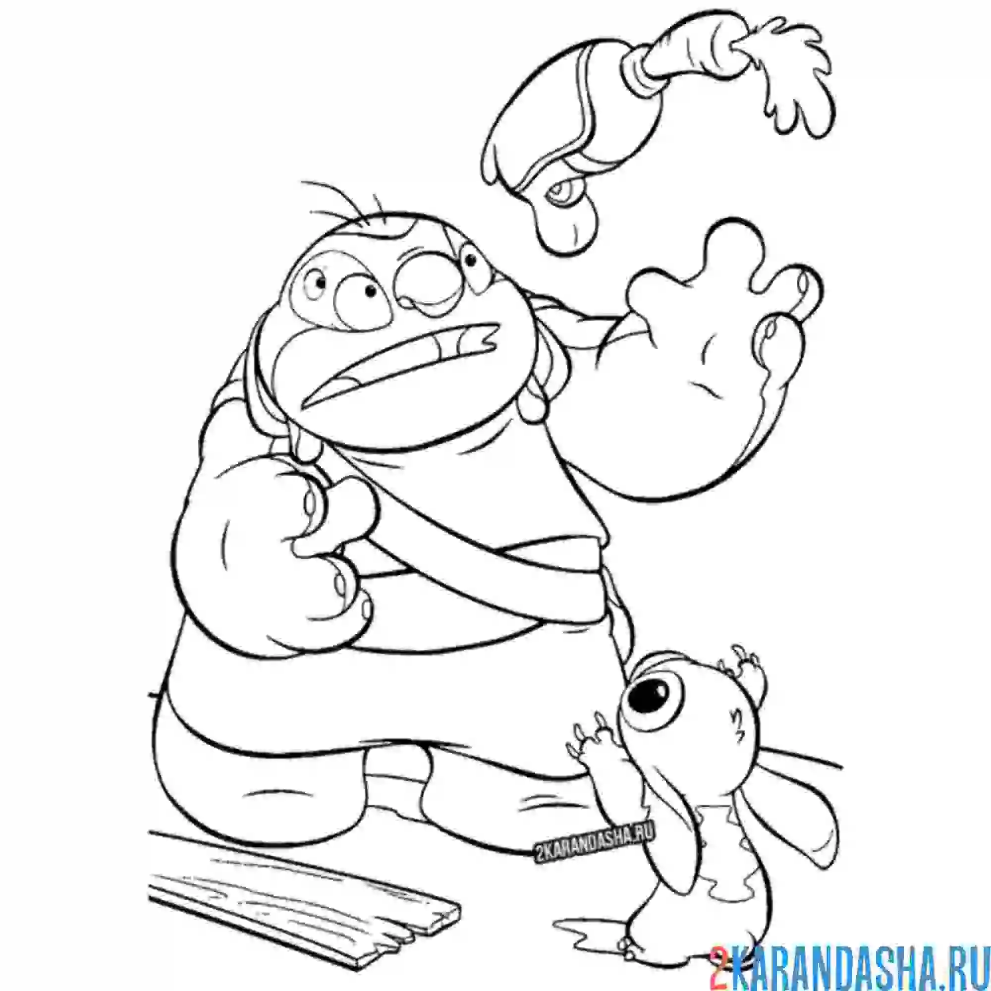 Раскраска джамба и стич