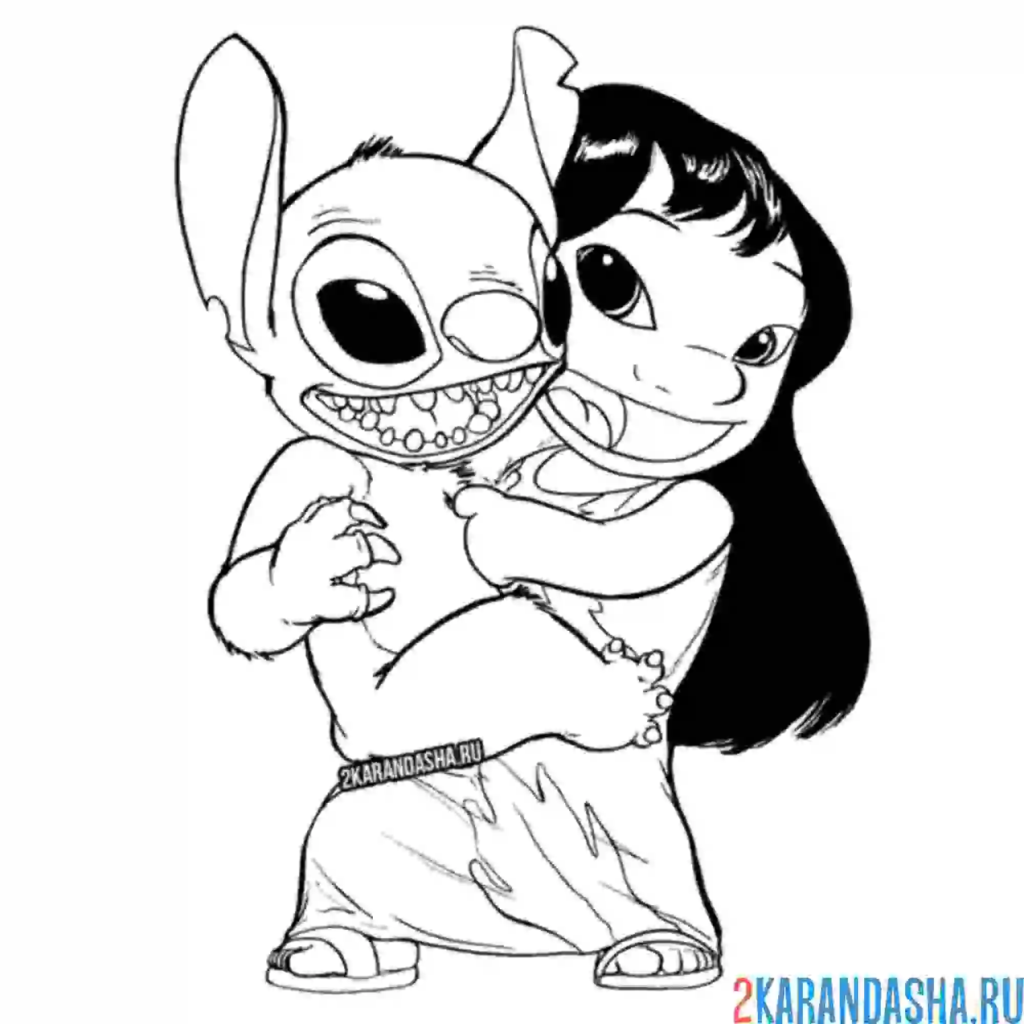 Раскраска стич любимец лило
