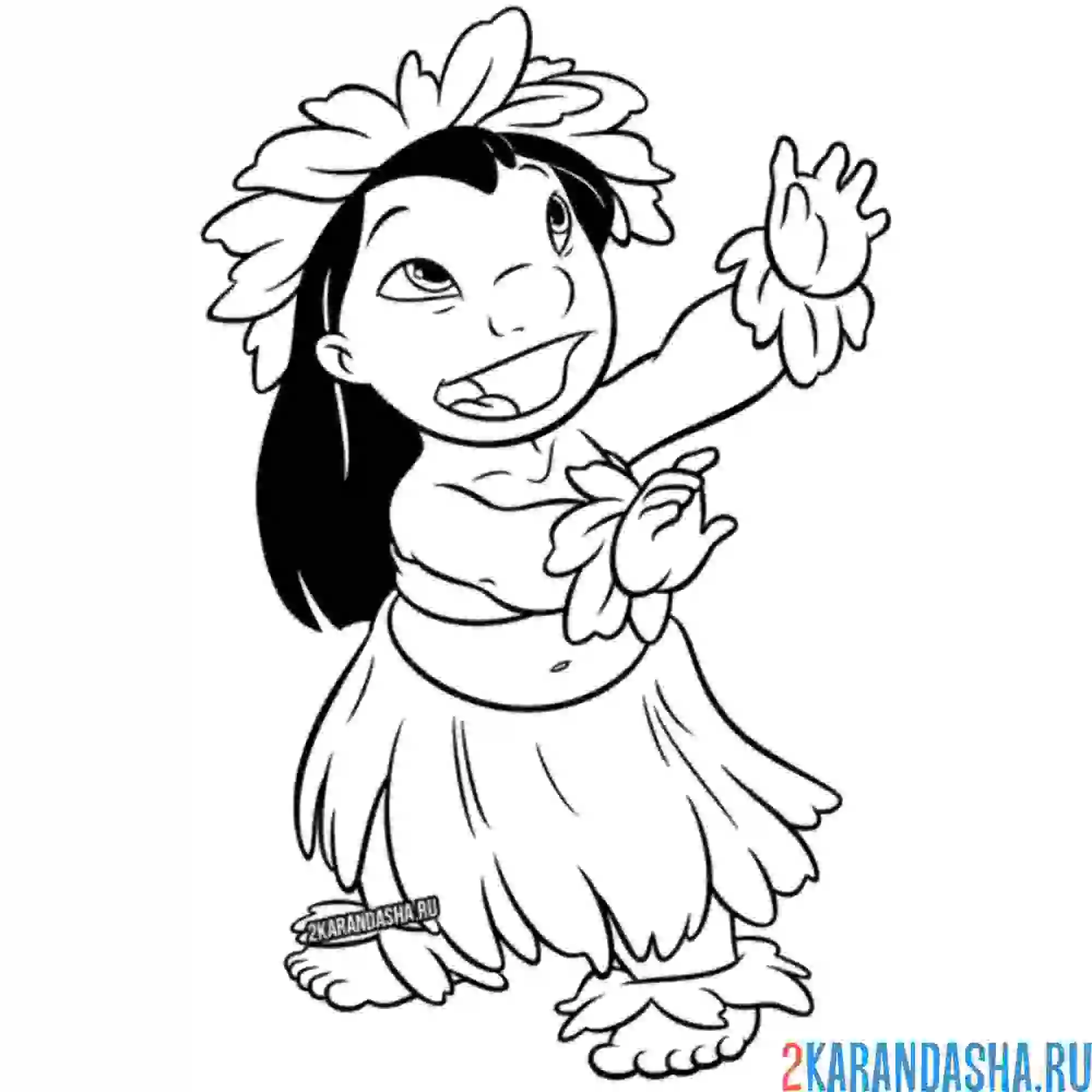 Раскраска лило любит танцевать