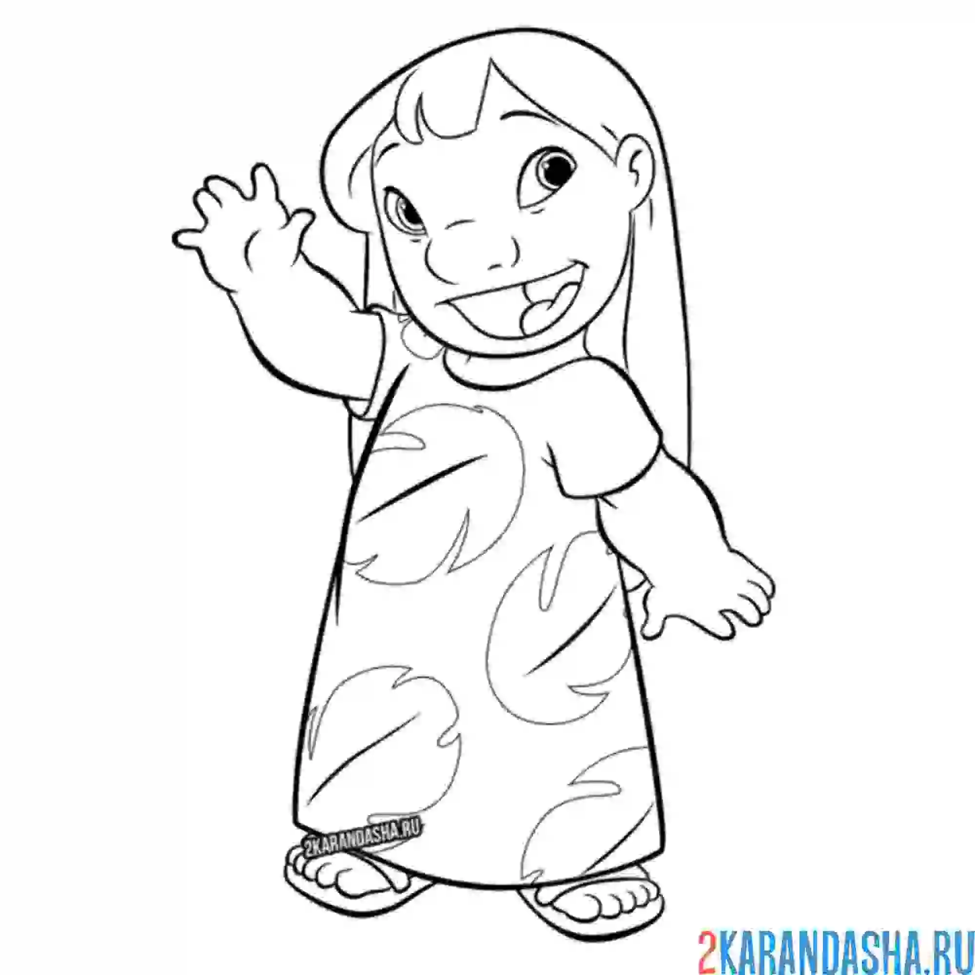 Раскраска лило машет