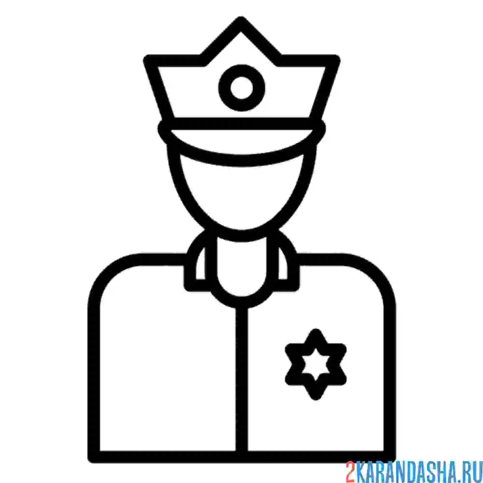 Раскраска иконка полицейского