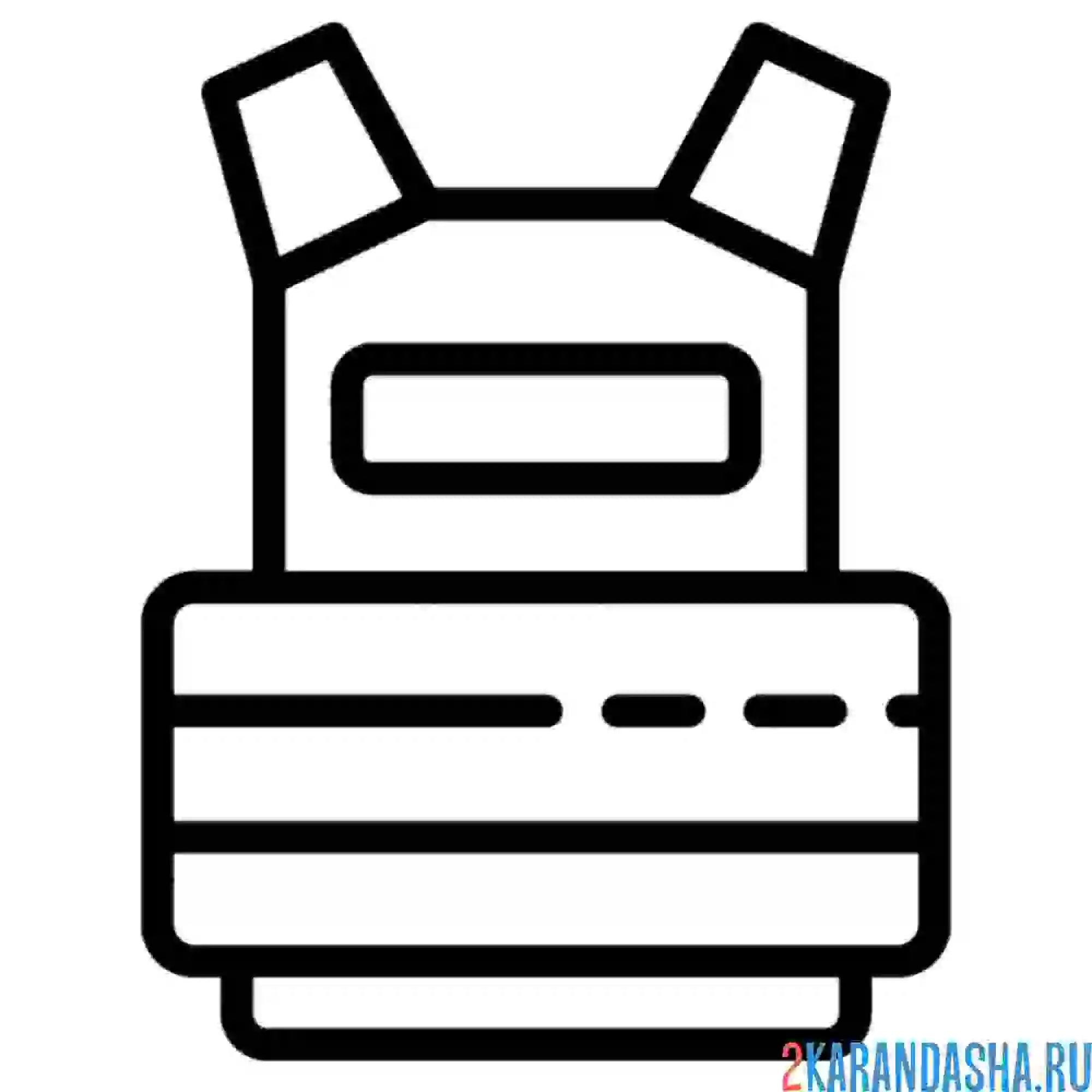 Раскраска полицейский бронежелет