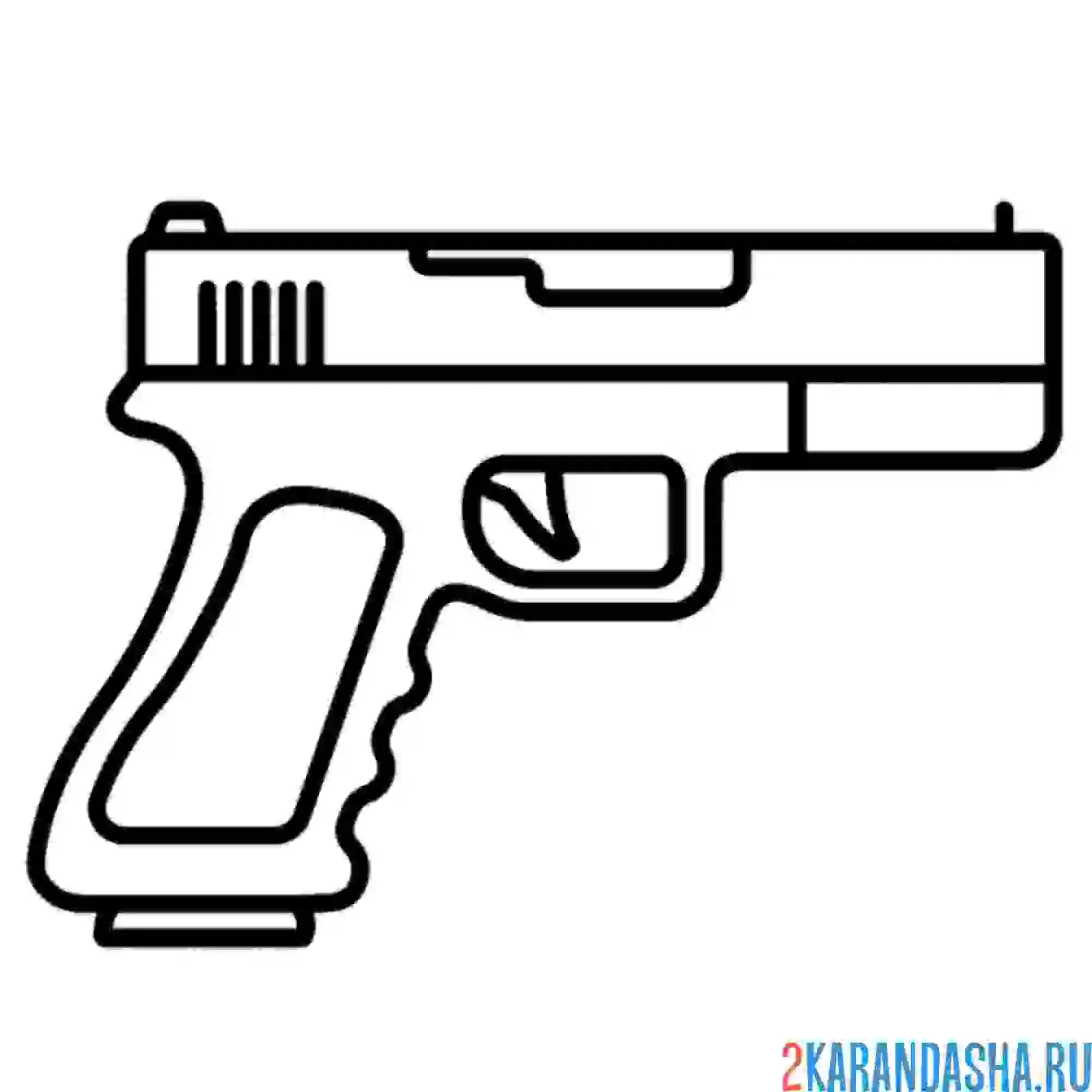 Раскраска полицейский настоящий пистолет