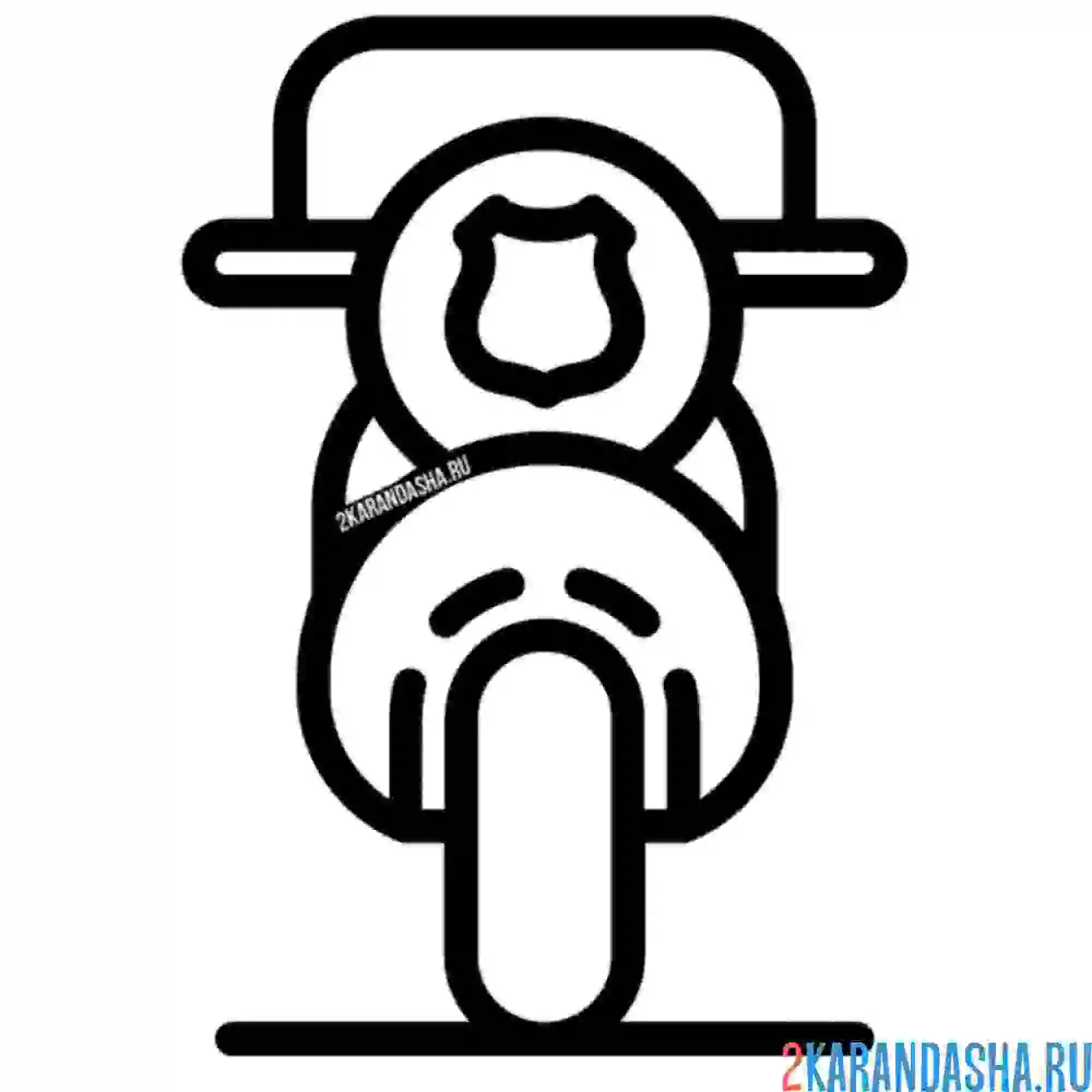 Раскраска полицейский мотоцикл