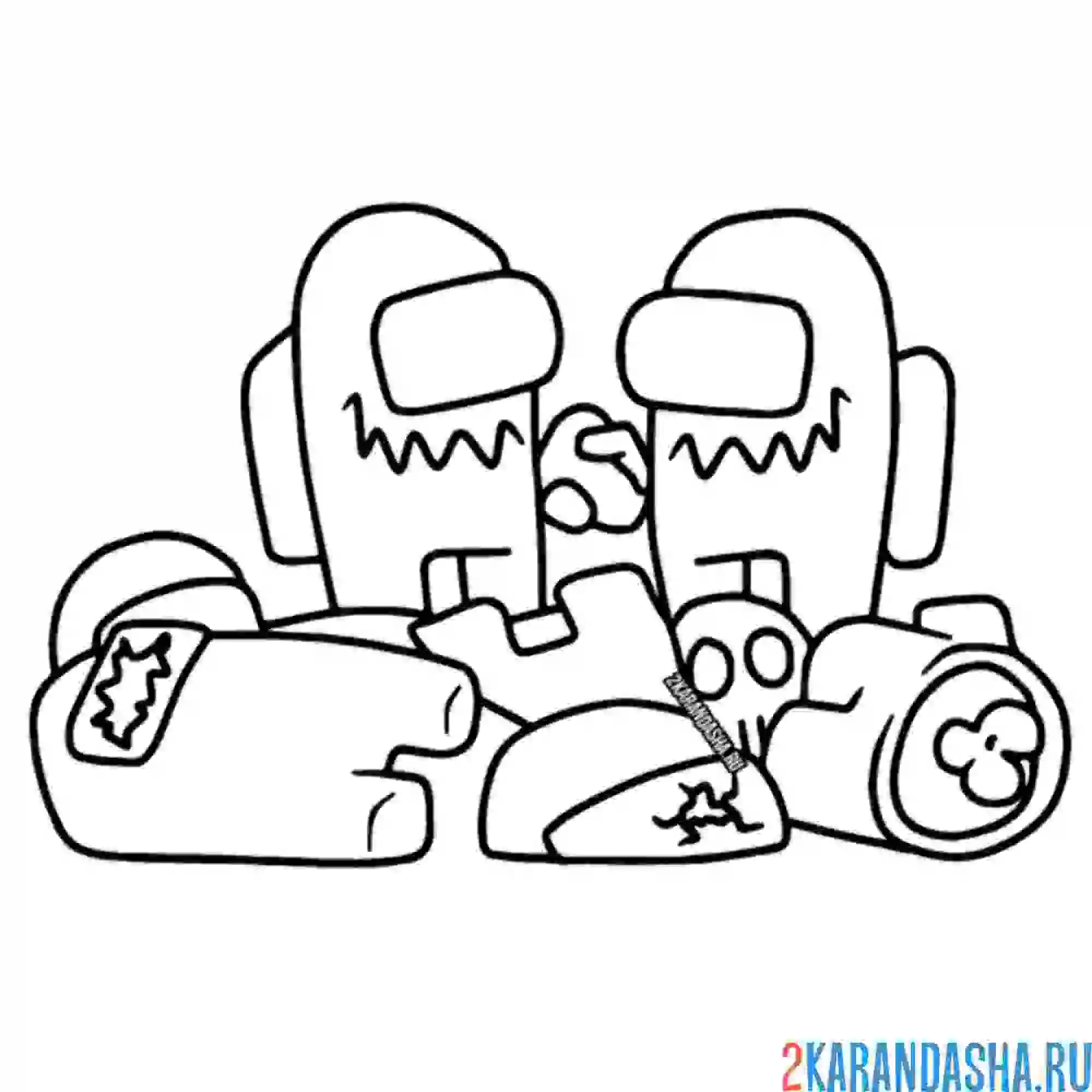 Раскраска хорошая работа убийца амонг ас