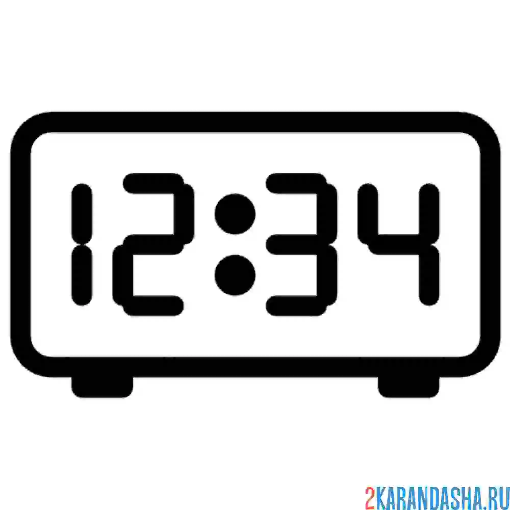 Раскраска часы электронные большие