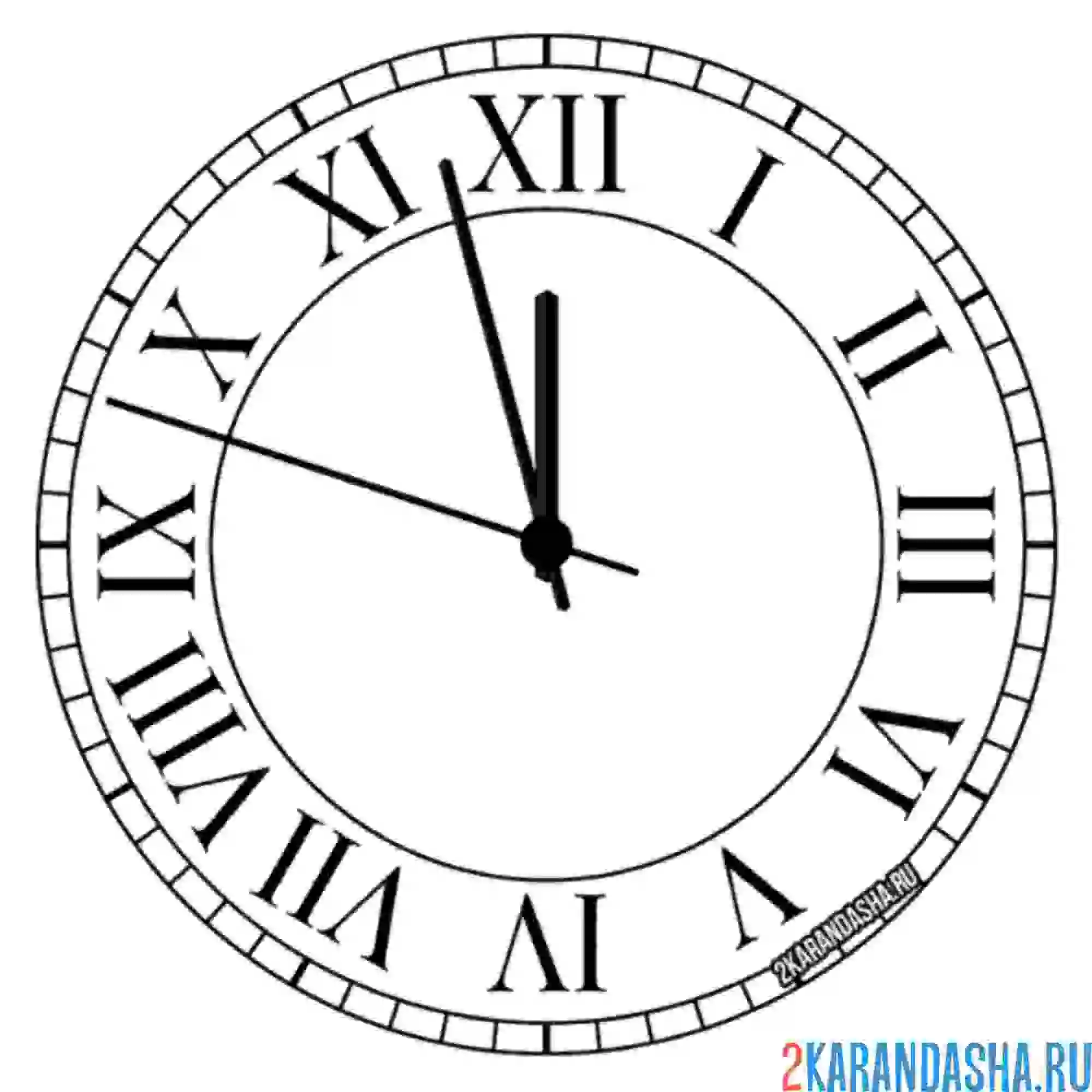 Раскраска римские часы