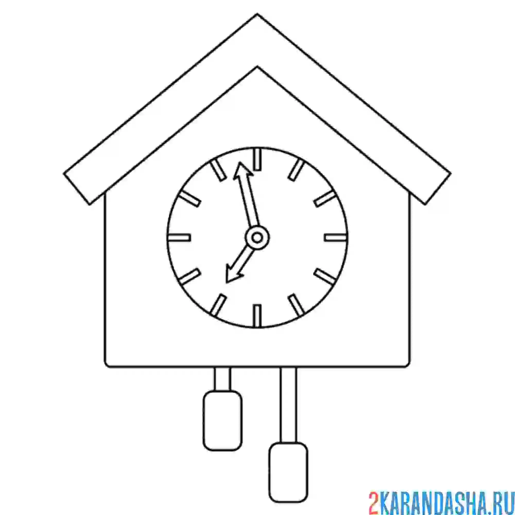 Раскраска часы домик настенные