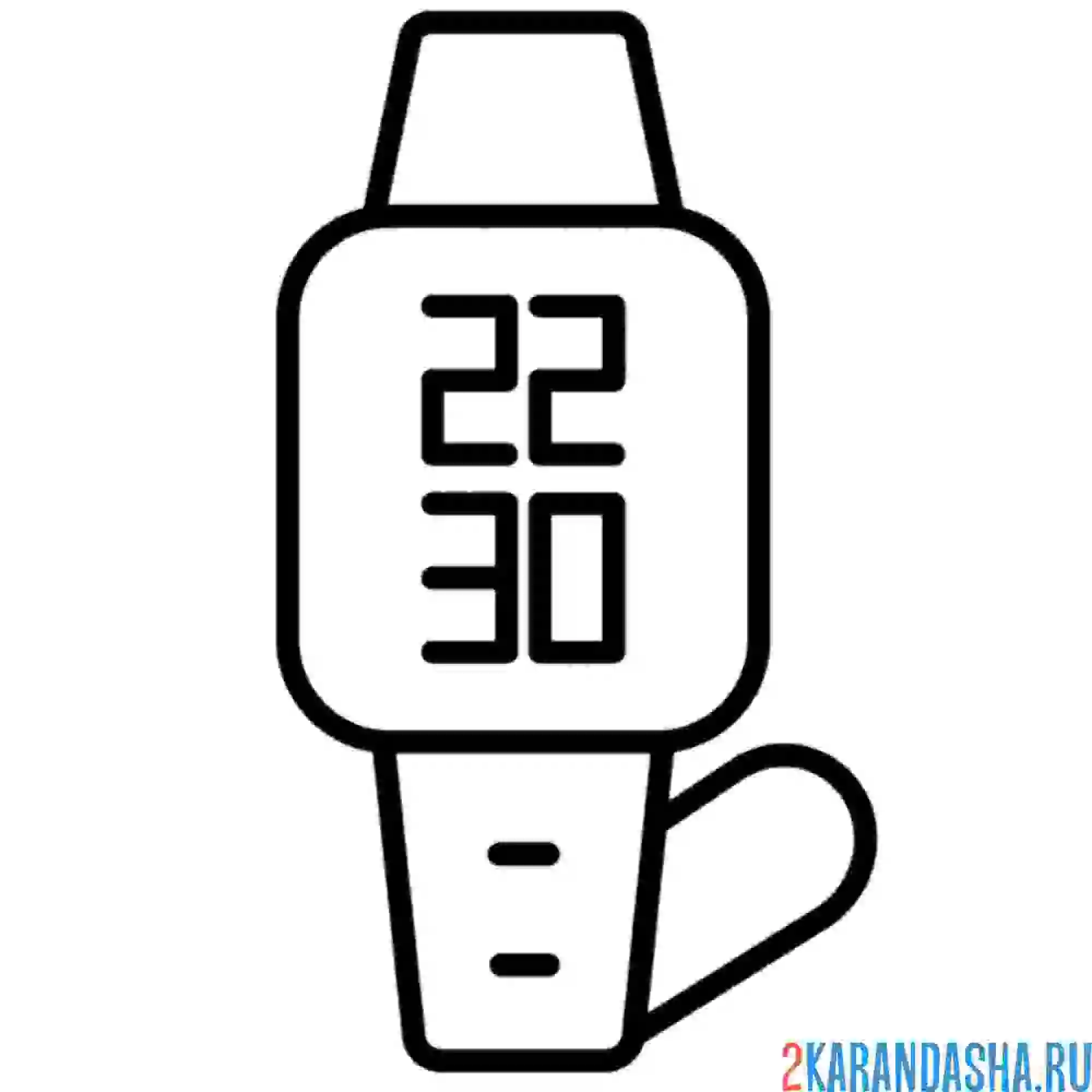 Раскраска наручные электронные часы