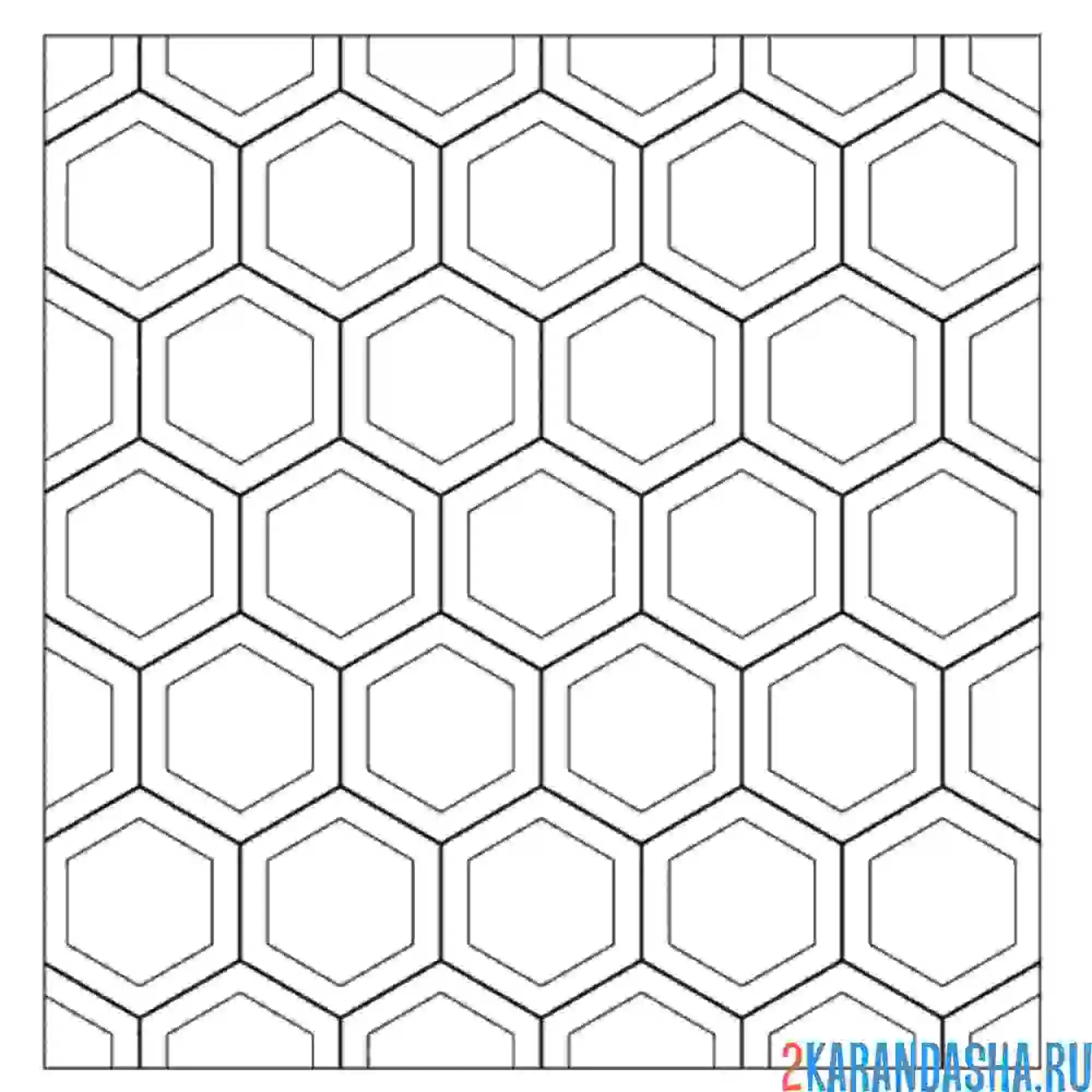 Раскраска узор шестиугольник