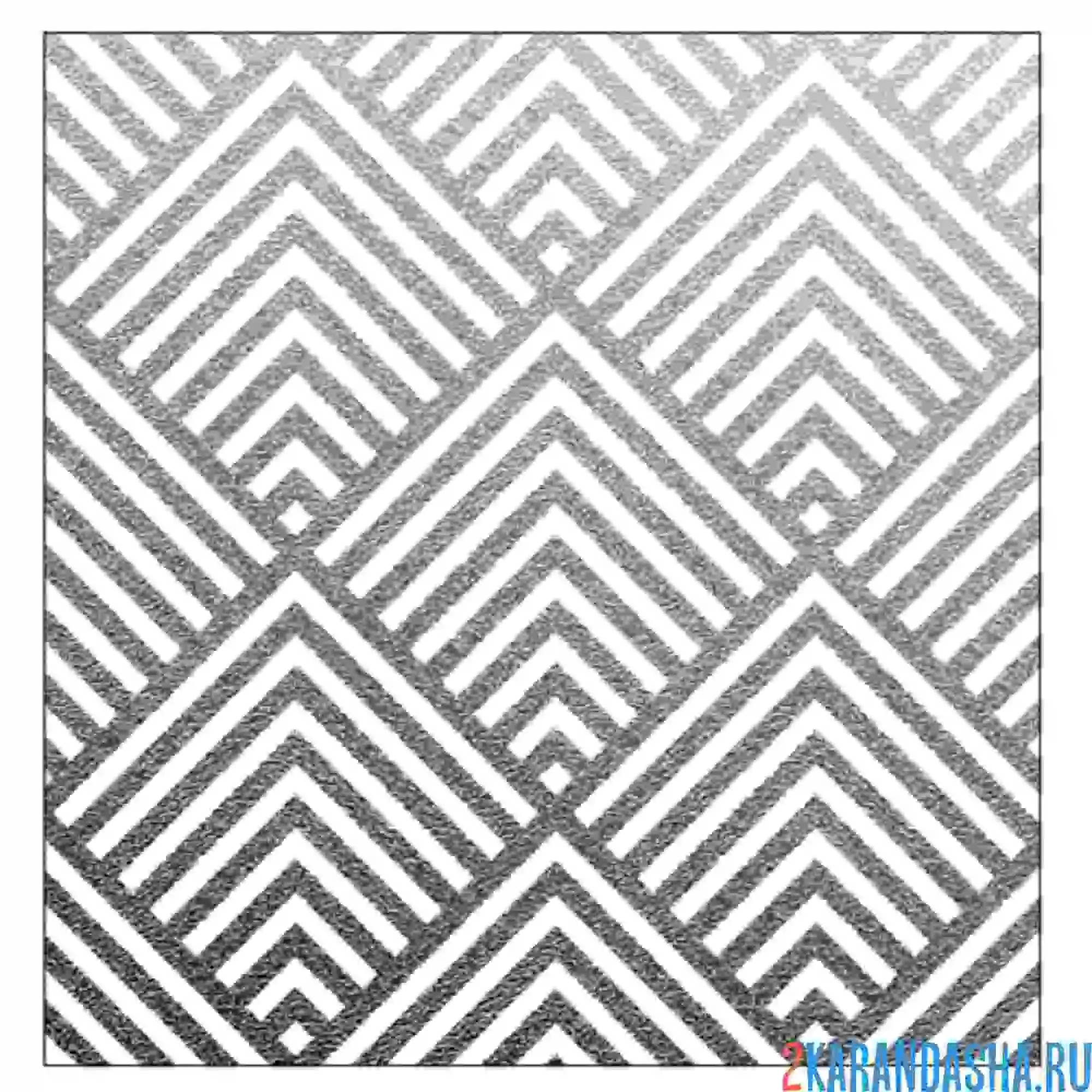 Раскраска узоры линии в ромбе