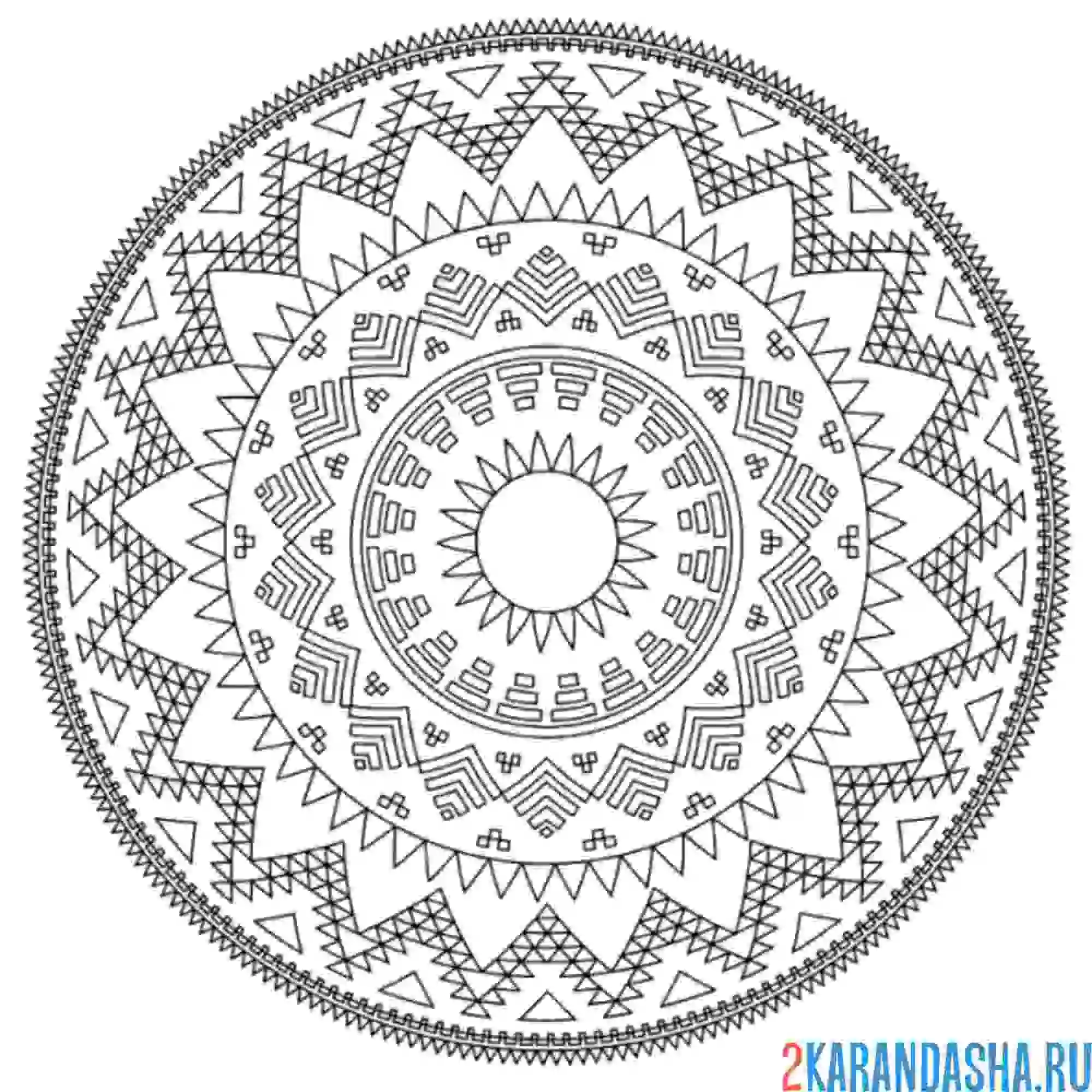 Раскраска ажурный круг