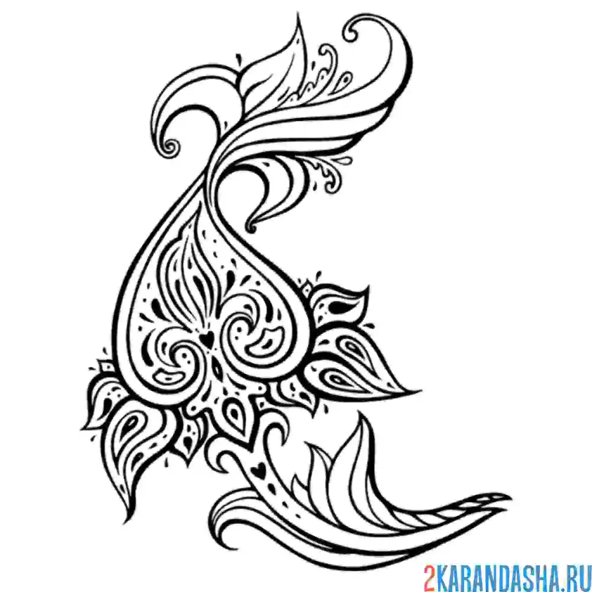 Раскраска чуткий узор листок