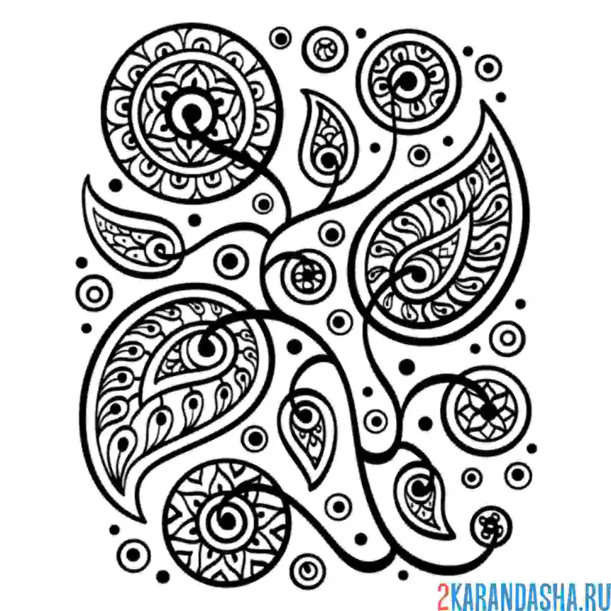 Раскраска одуванчик в узорах