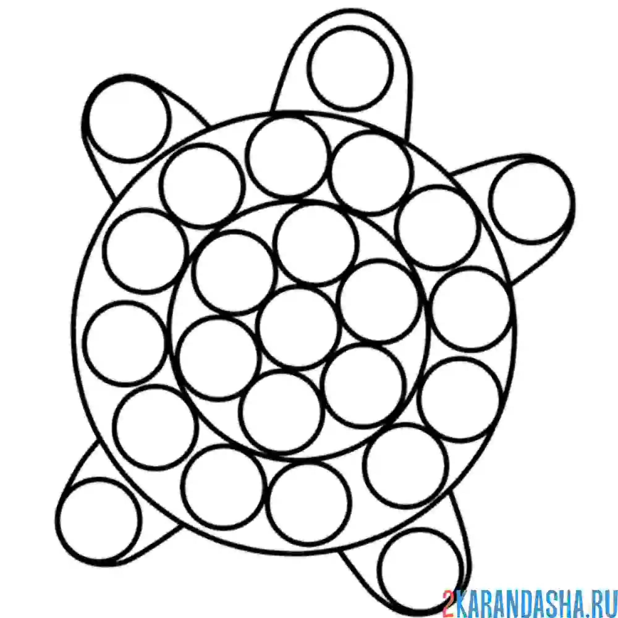 Раскраска черепашка поп-ит