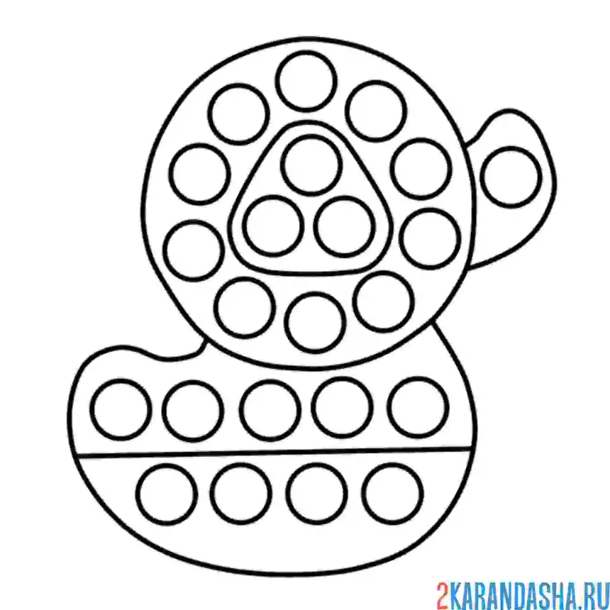 Раскраска утенок поп-ит