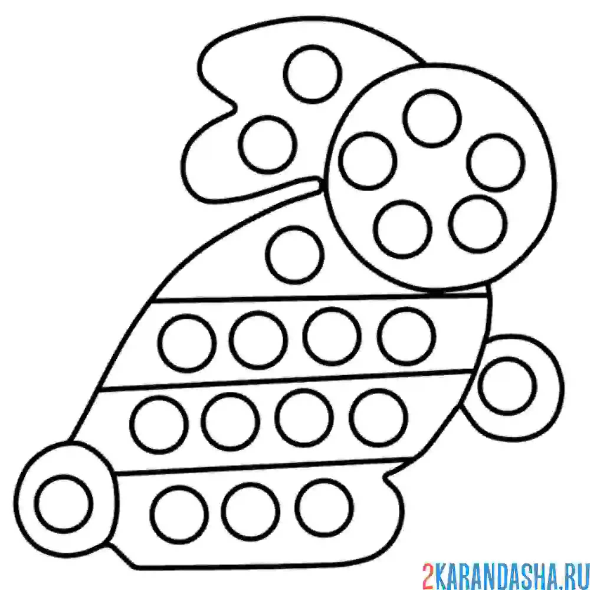 Раскраска зайчик поп-ит